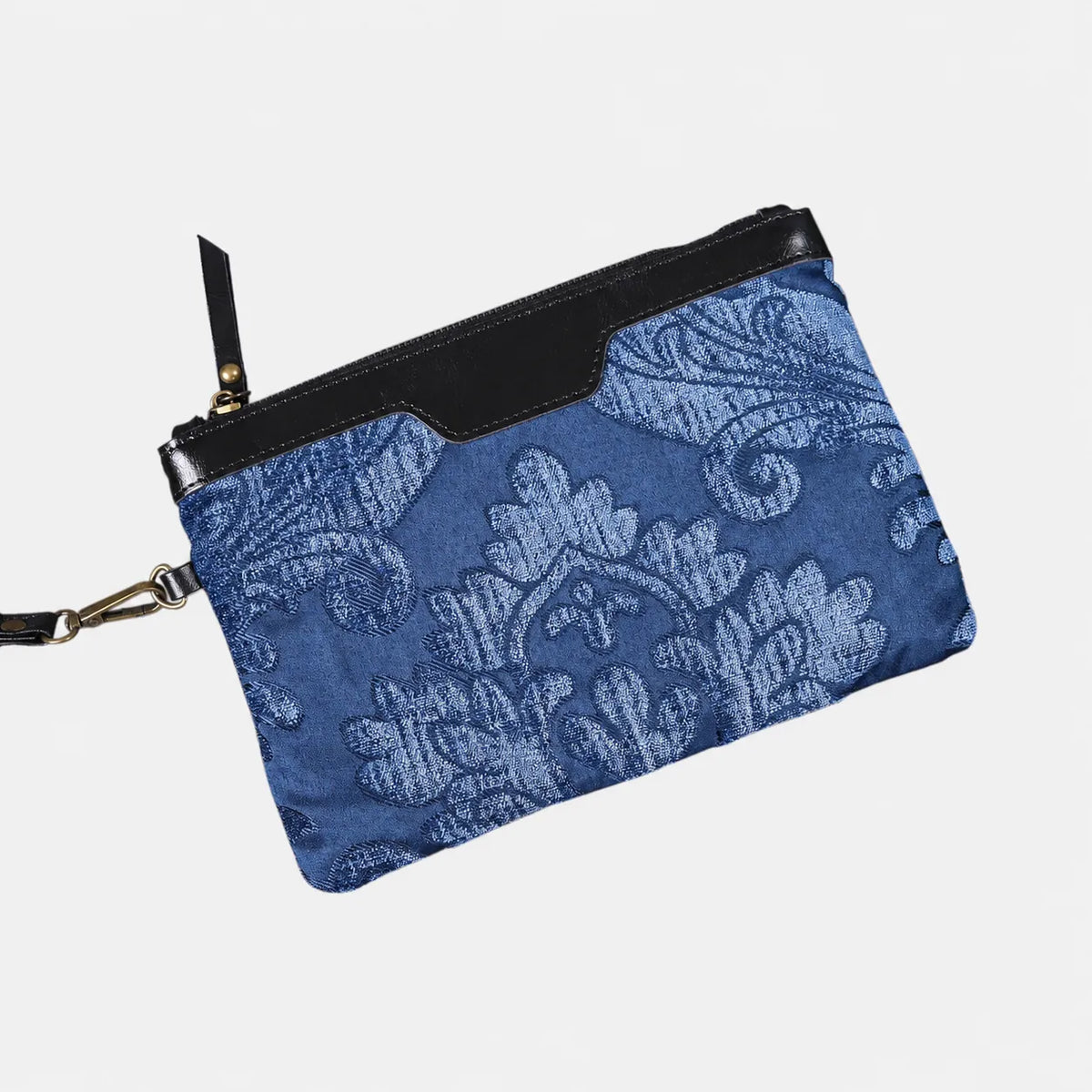 Queen Royal Blue Wristlet Clutch carpet bag MCW Handmade overview