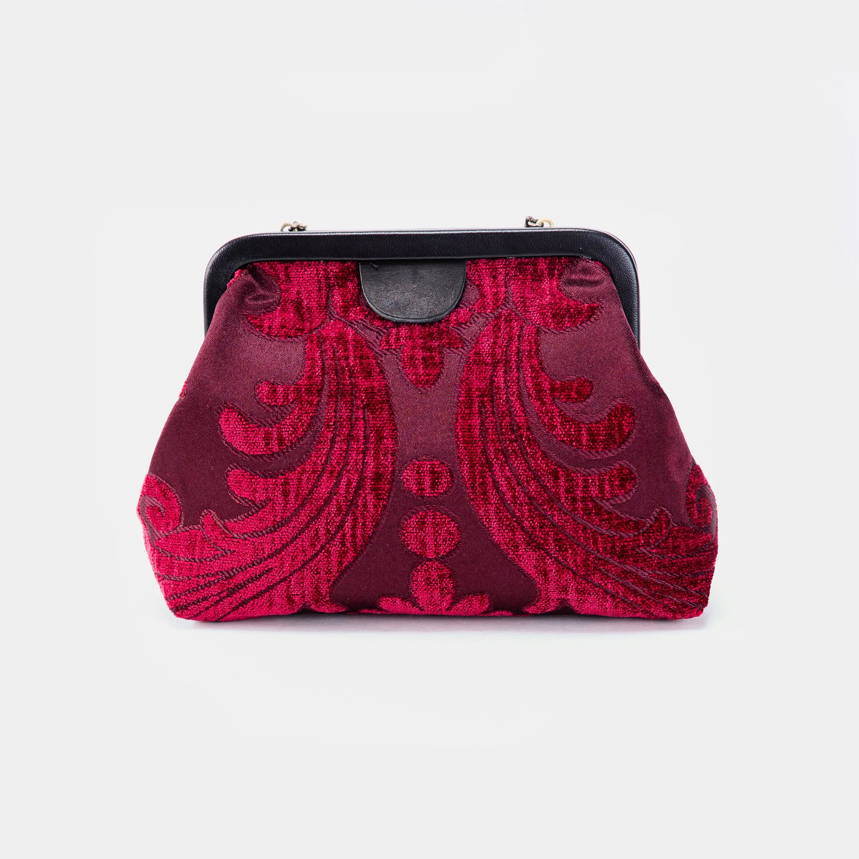 Queen Wine Alma Evening Clutch Carpet Bag back