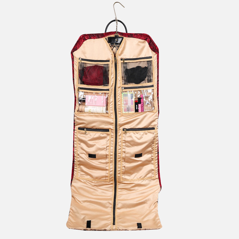 Queen Wine Carpet Garment Bag carpet bag of America in use