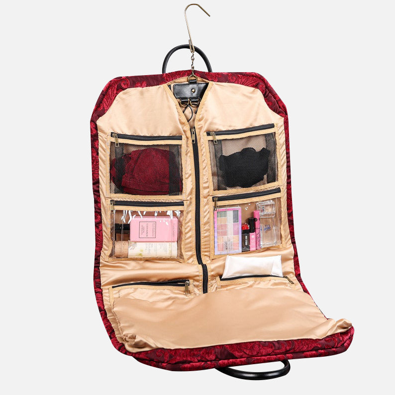Queen Wine Carpet Garment Bag carpet bag of America in use