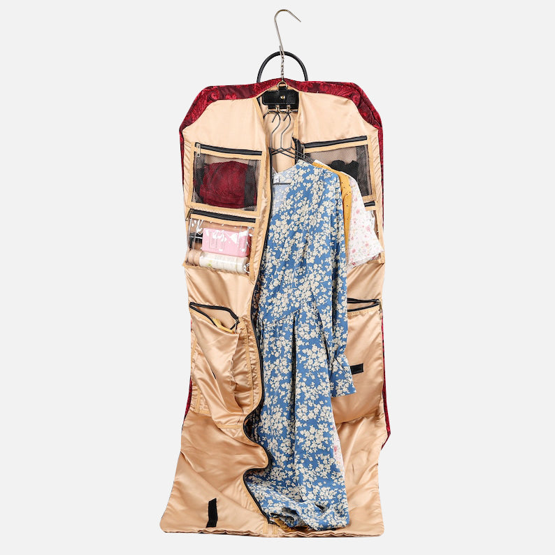 Queen Wine Carpet Garment Bag carpet bag of America in use