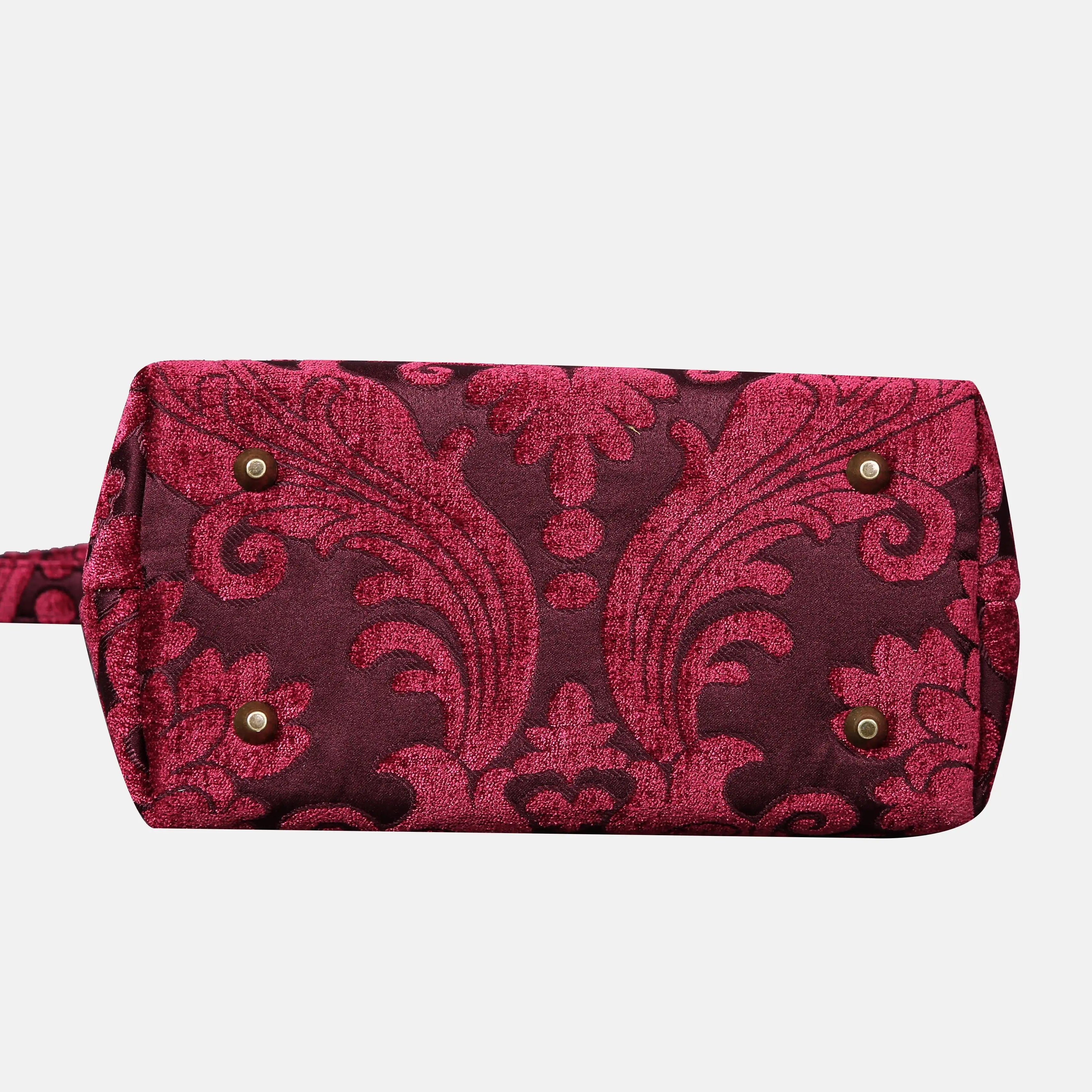 Queen Wine Carpet Satchel carpet bag MCW Handmade of America bottom