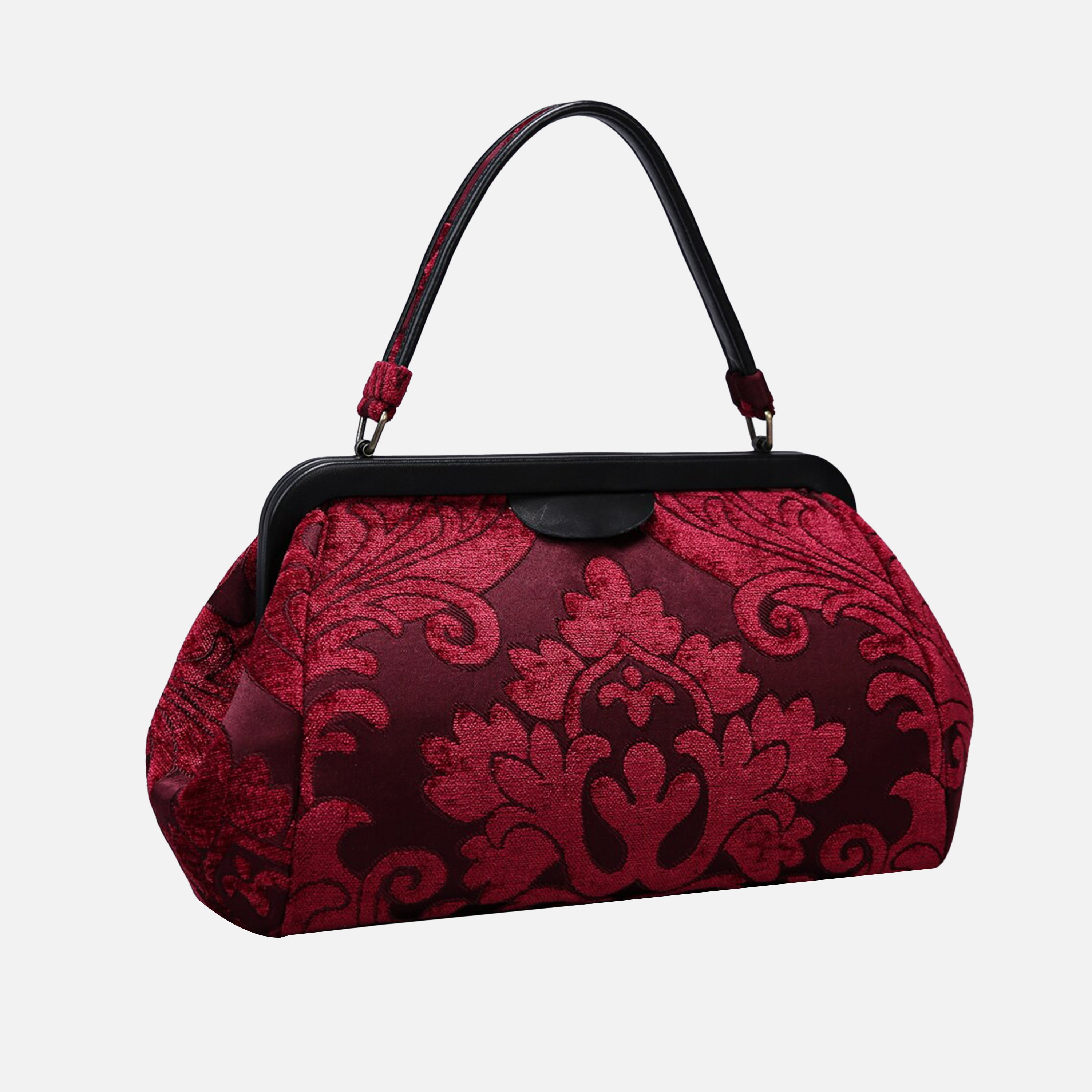 Queen Wine Top Handle Purse carpet bag of America front