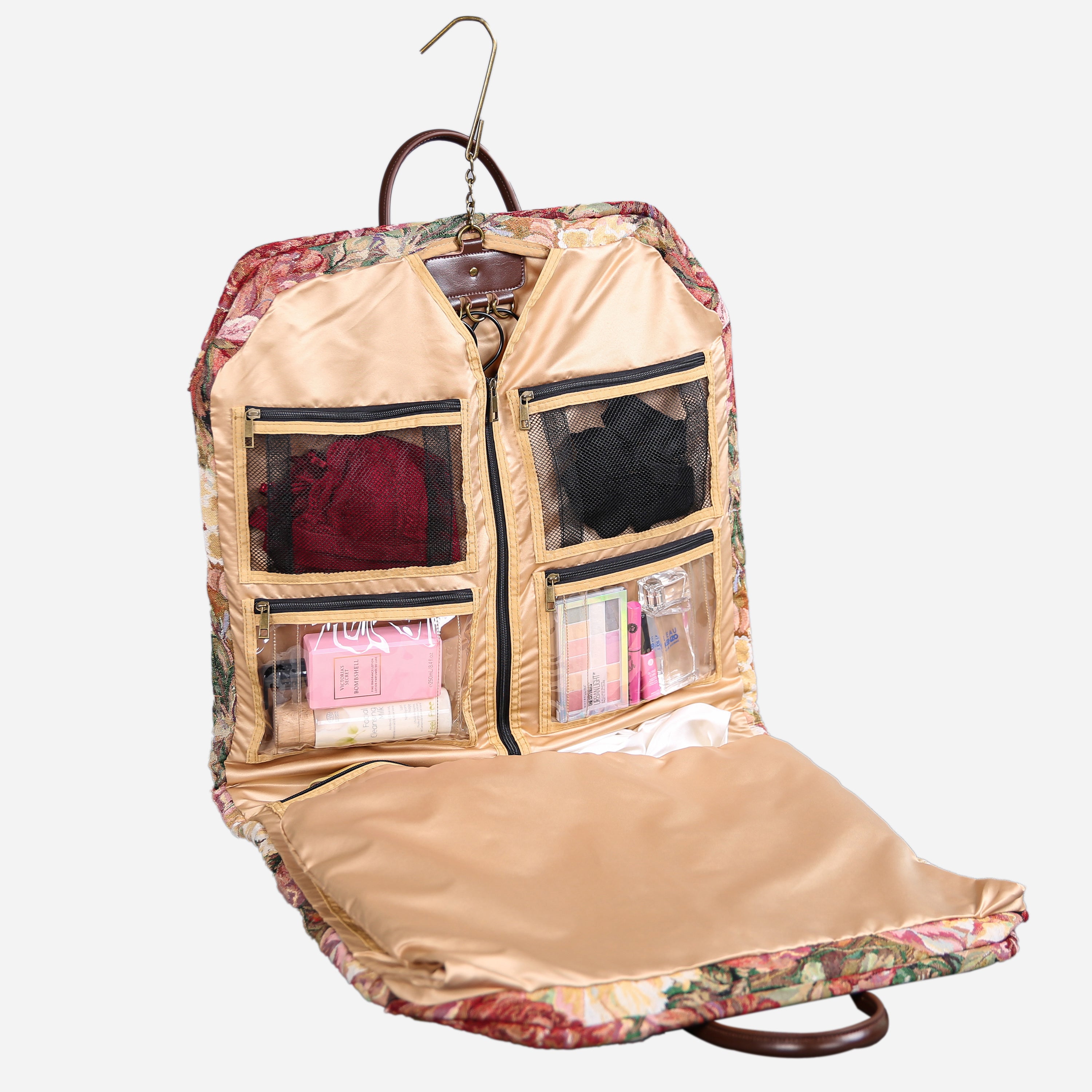 Rose Bush Carpet Garment Bag carpet bag of America fold