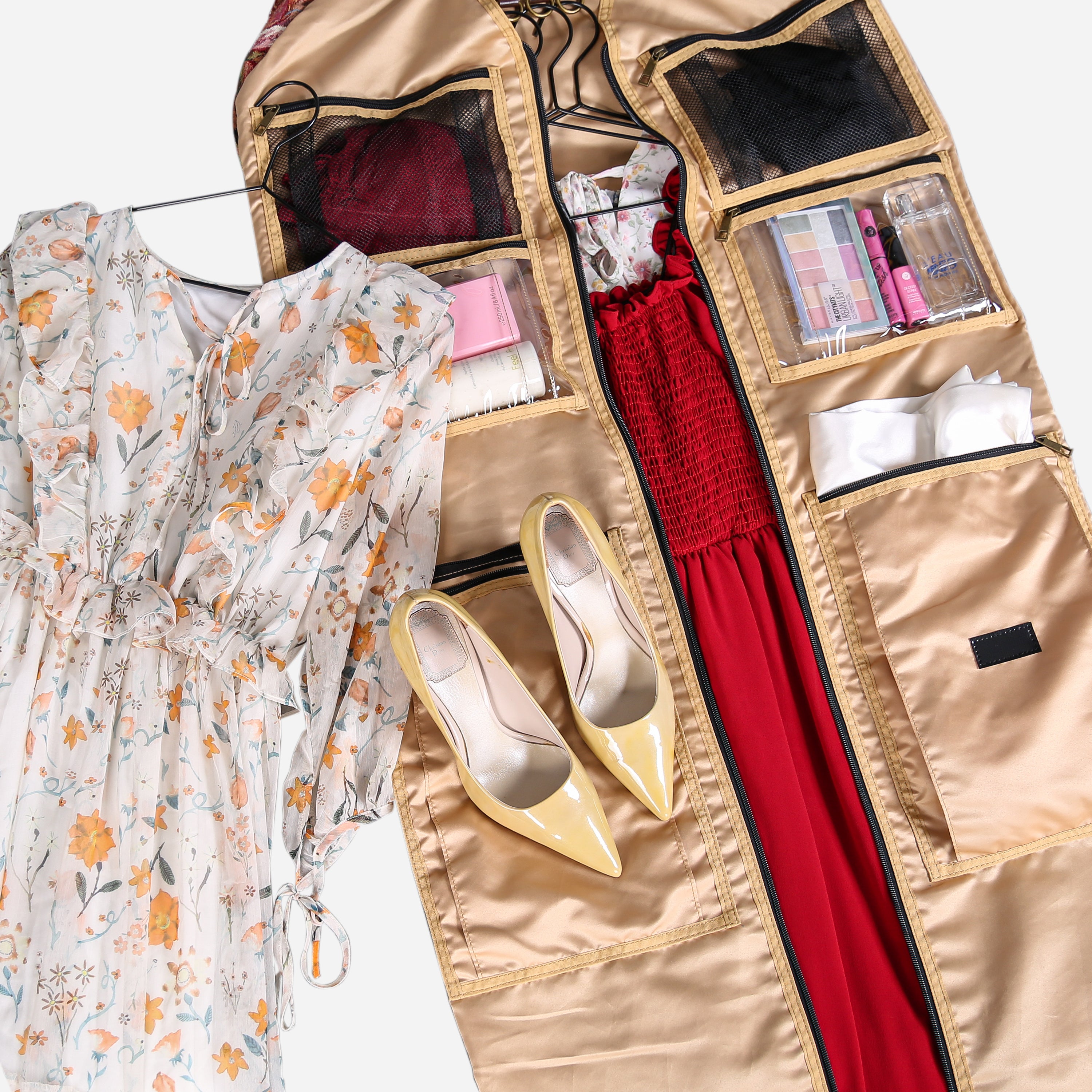 Rose Bush Carpet Garment Bag carpet bag of America in use