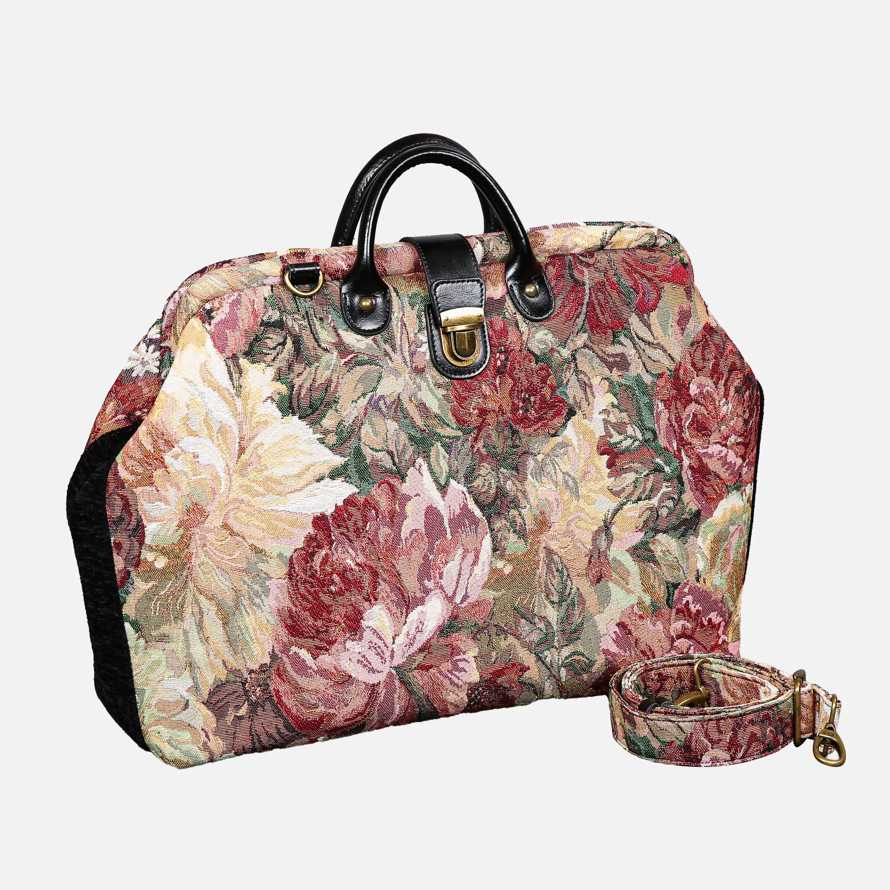 Rose Bush Laptop Work Bag carpet bag of America with shoulder strap