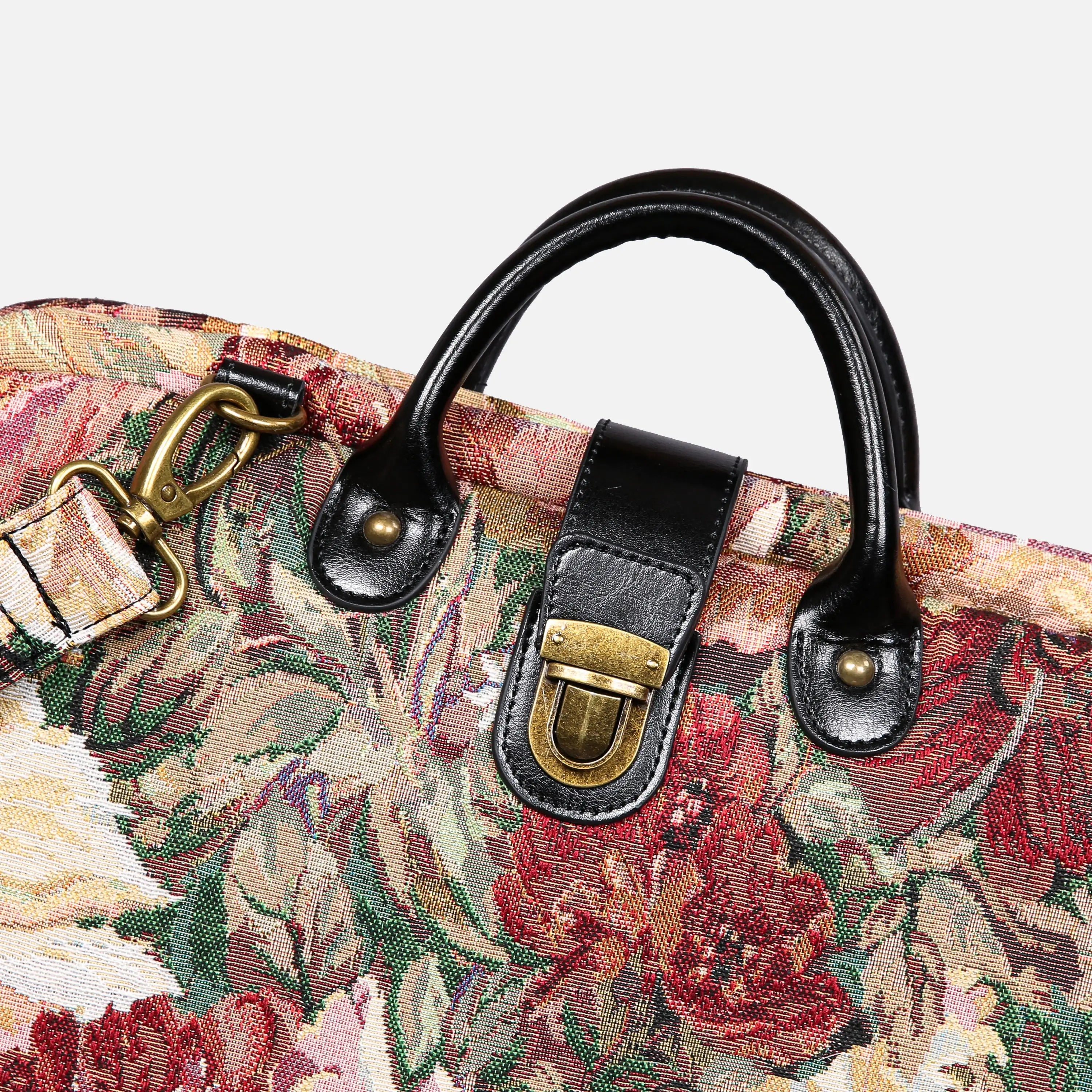 Rose Bush Laptop Work Bag carpet bag of America handle