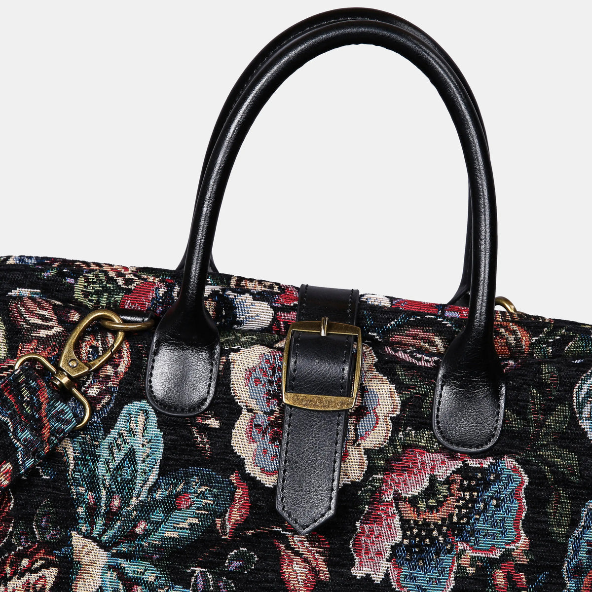 Rose Garden Black Mary Poppins Weekender Carpetbag of America buckle