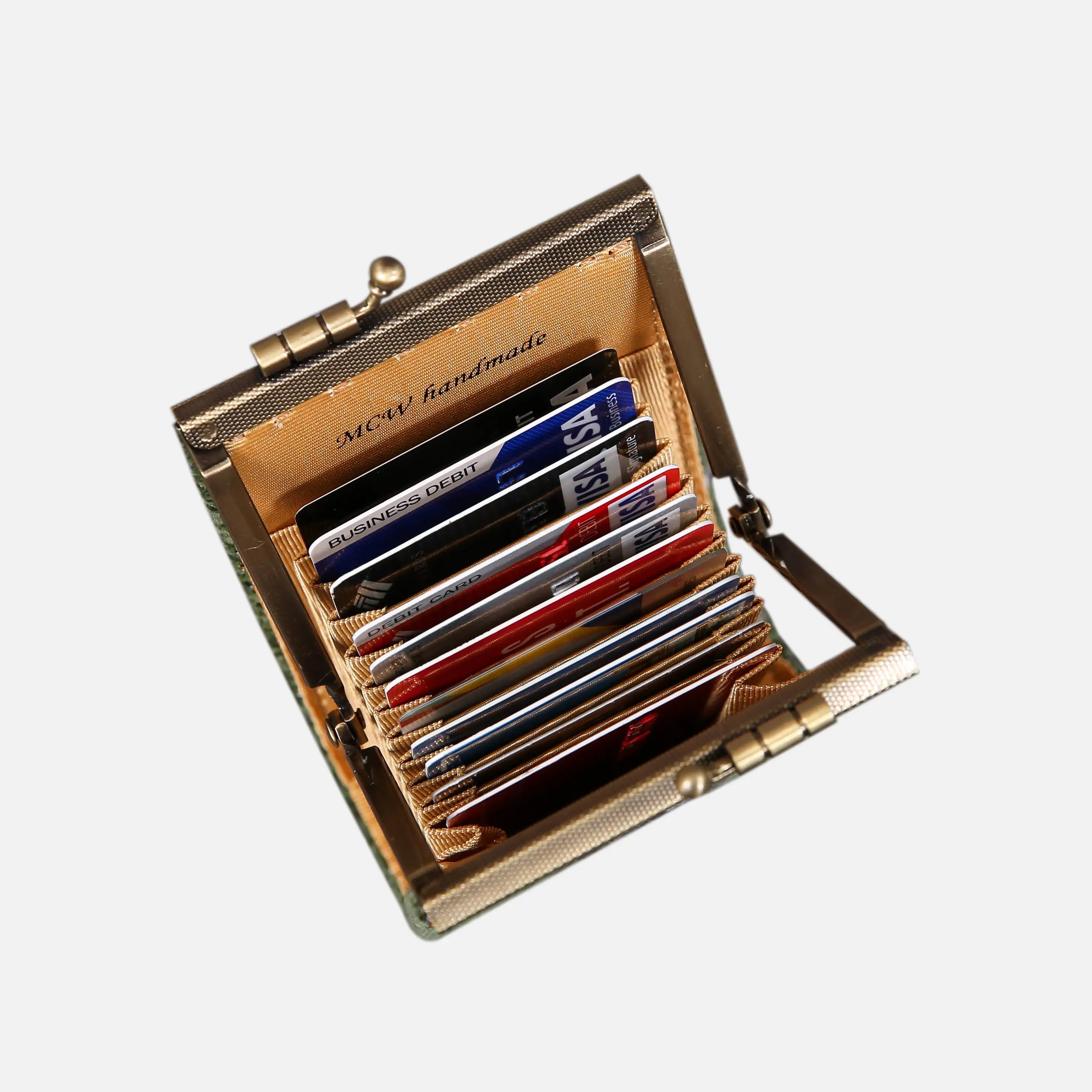 Rose Trail Green Card Wallet of America 11 slots in use