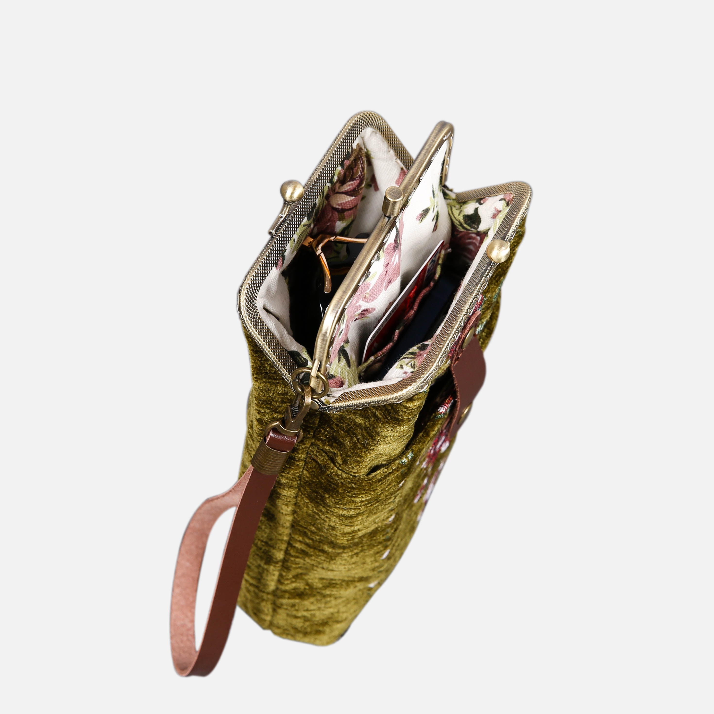 Rose Trail Avocado Carpet Phone Case Carpetbag of America opening