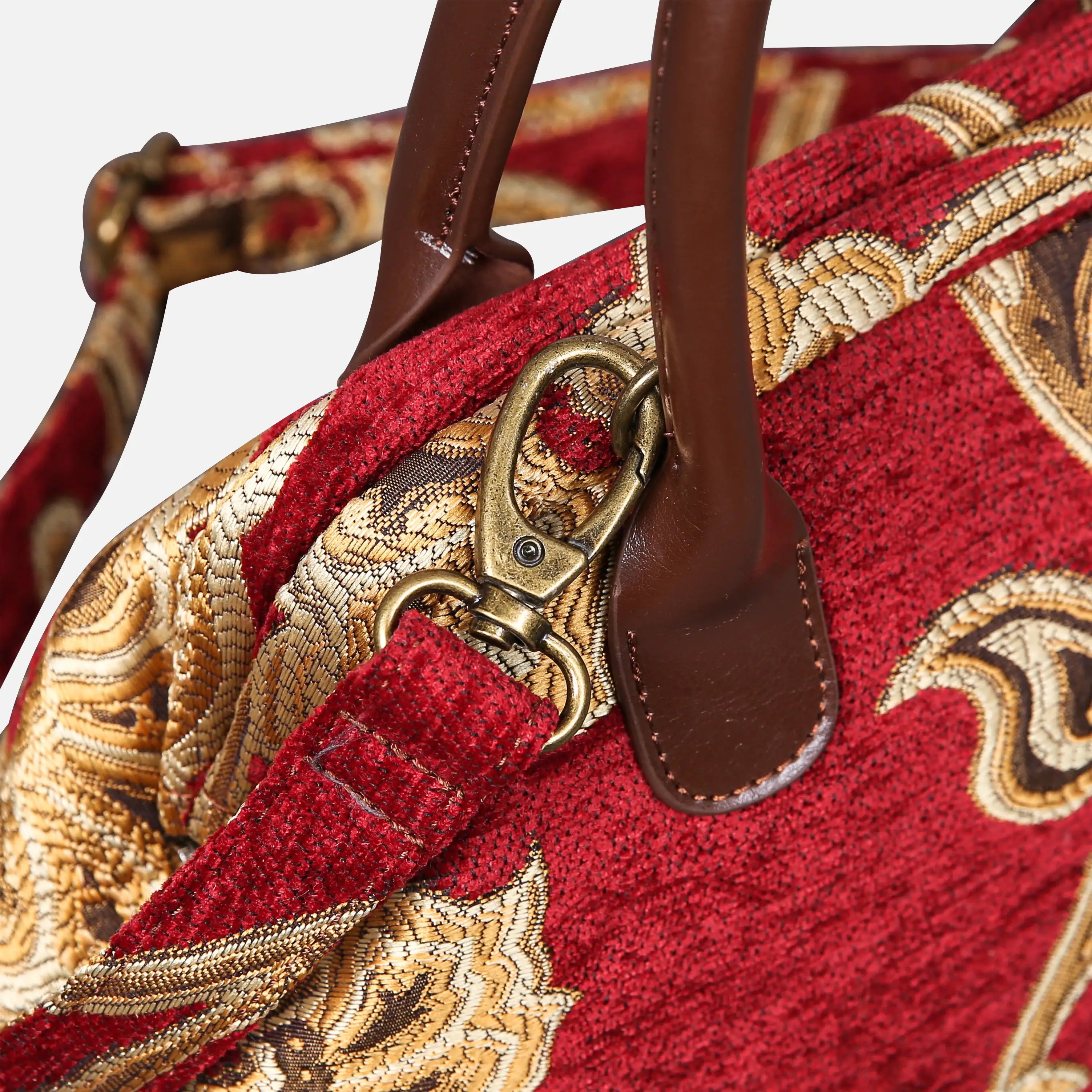 Sagredo Gold Carpet Satchel carpet bag MCW Handmade of America buckle