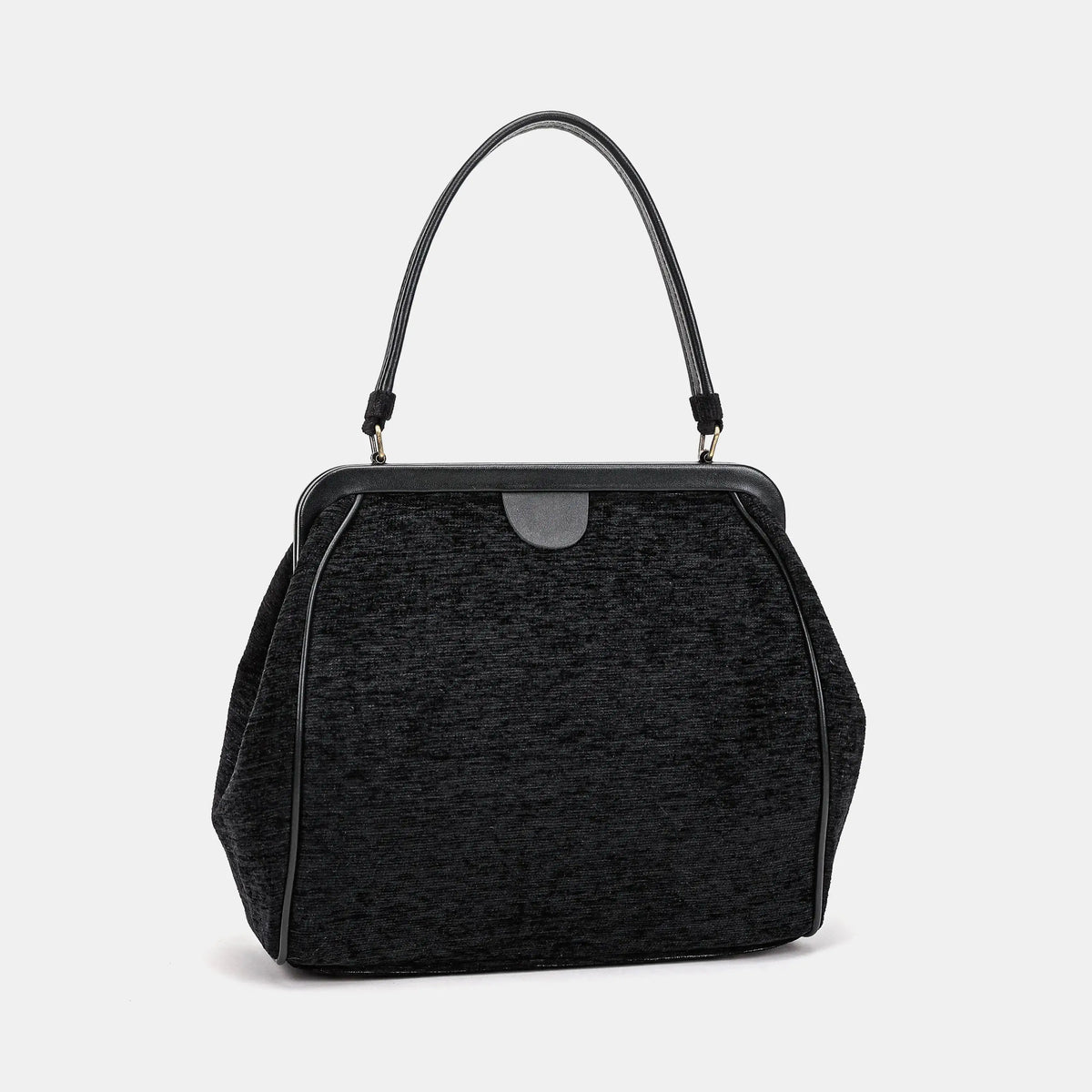 Solid Black | Alma Shoulder Carpet Bag of America front
