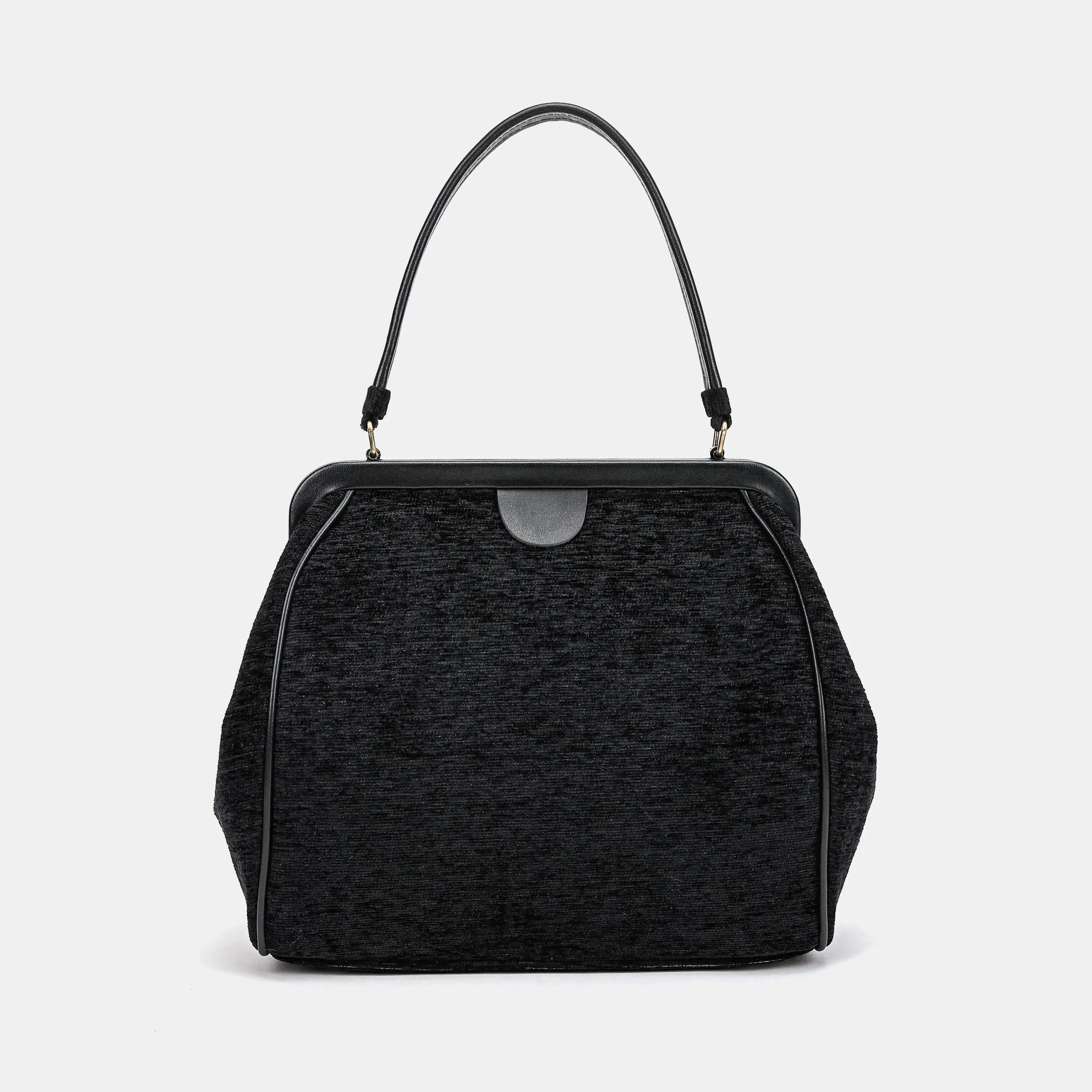 Solid Black | Alma Shoulder Carpet Bag of America main