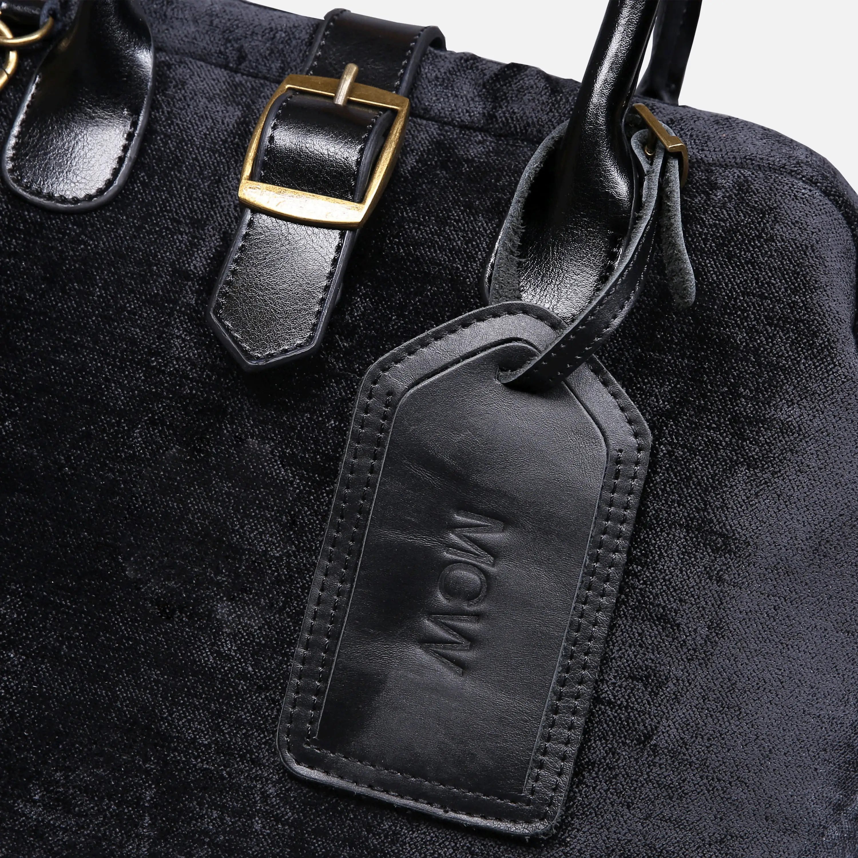 Solid Black Carpet Handbag Purse