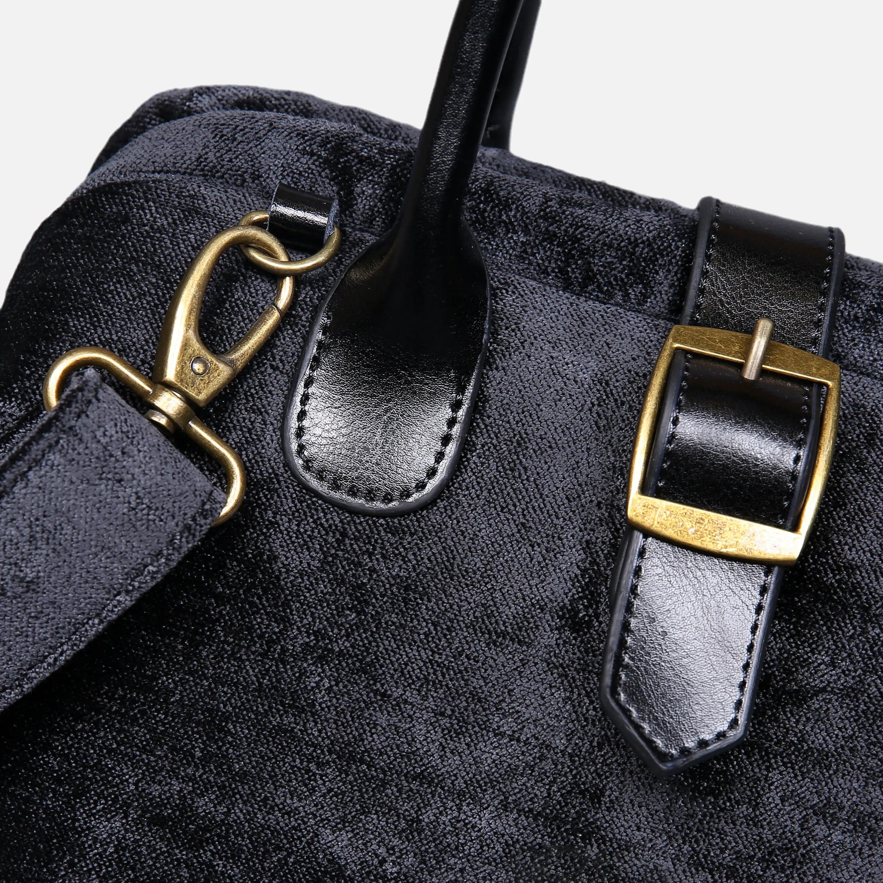 Solid Black Carpet Handbag Purse