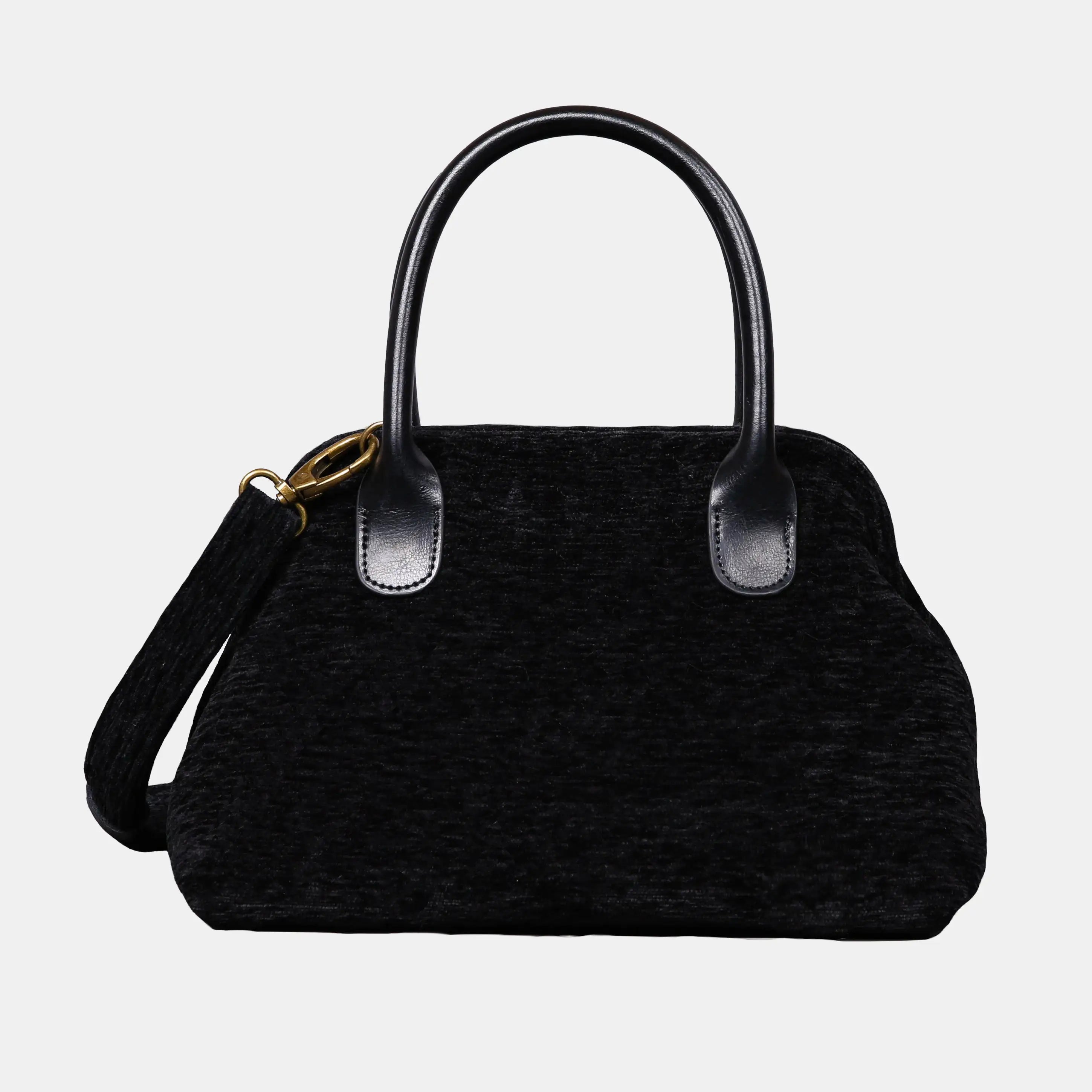 Solid Black Carpet Satchel Carpetbag of America overview