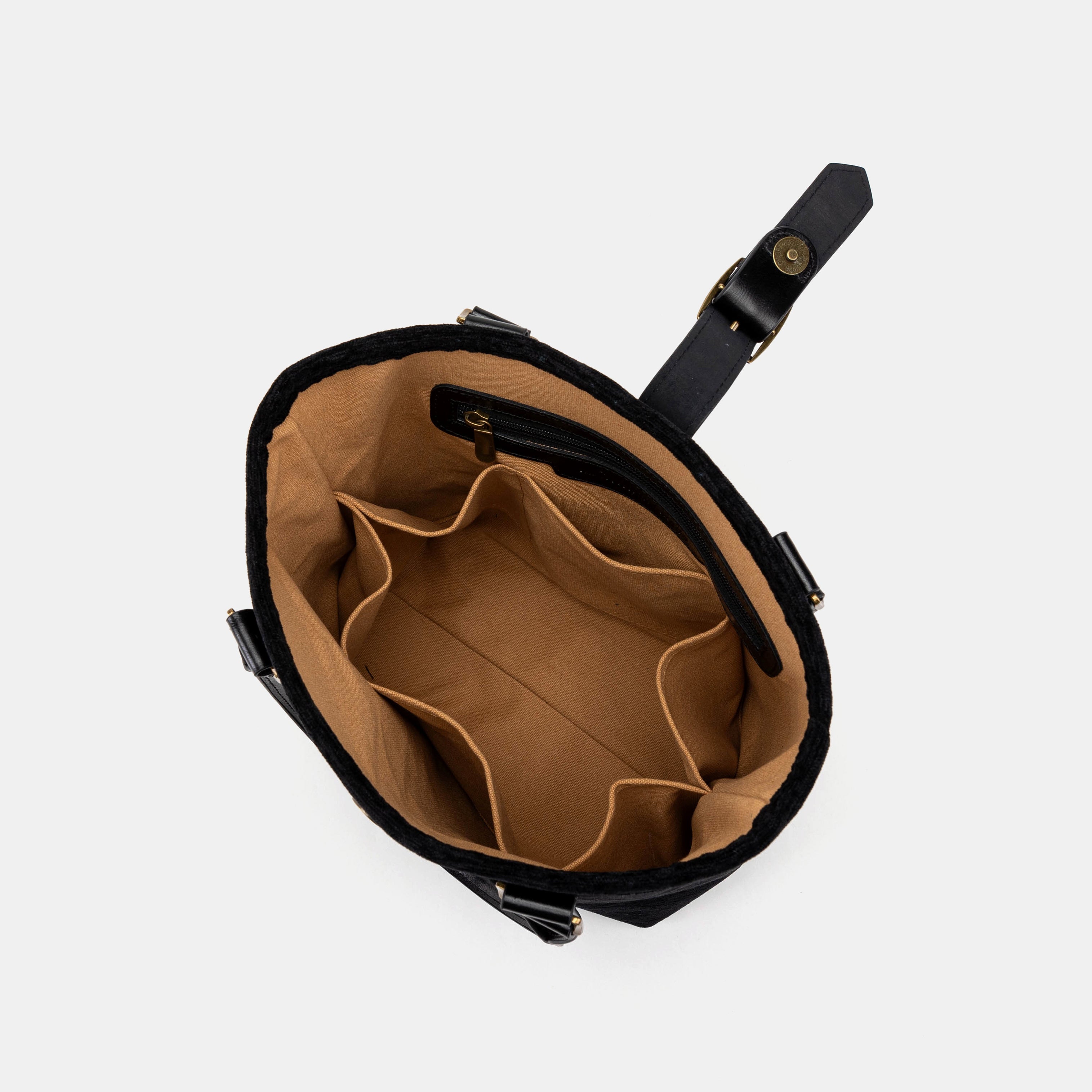 Solid Black Everyday Tote Bag of America inside