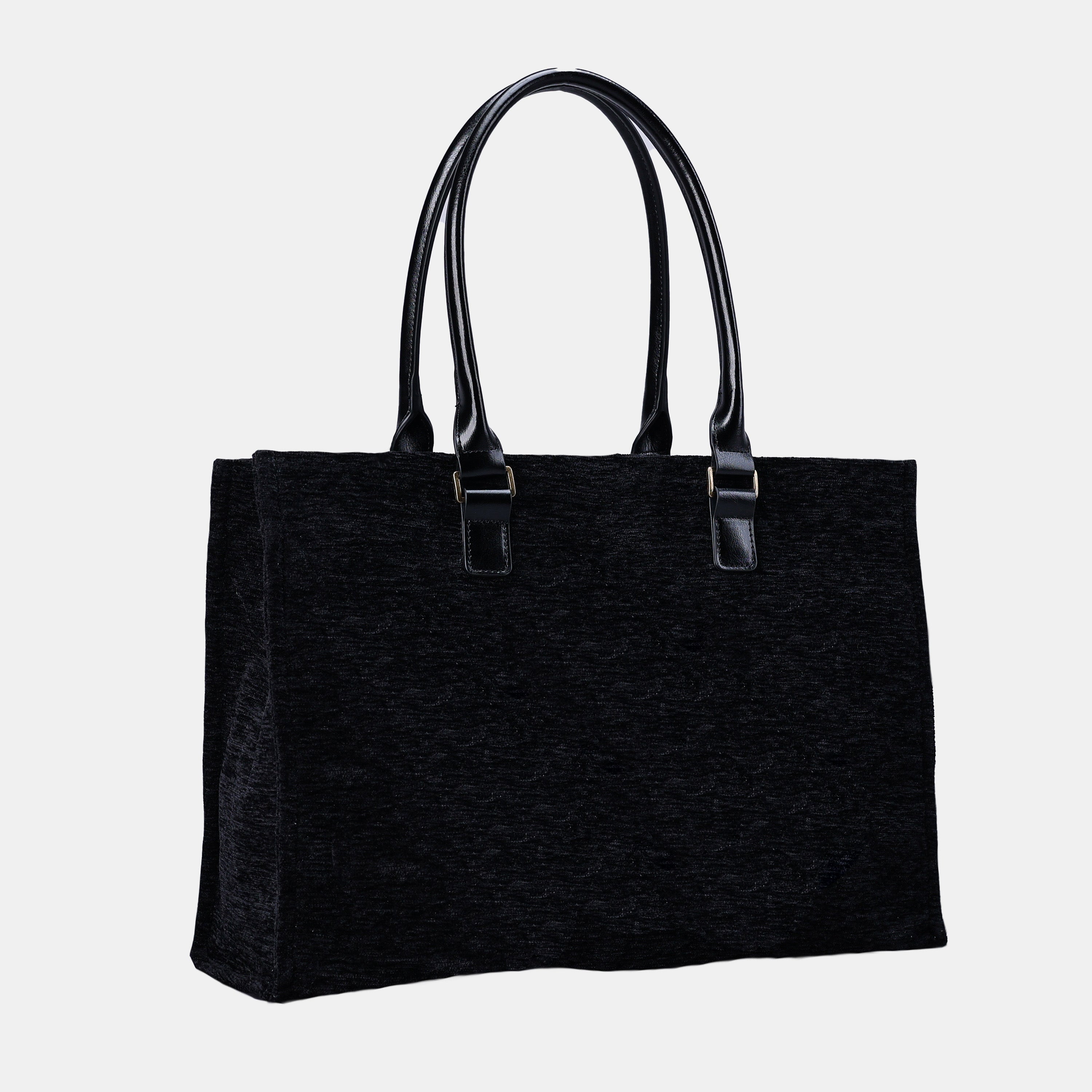 Solid Black Laptop Work Tote of America front side