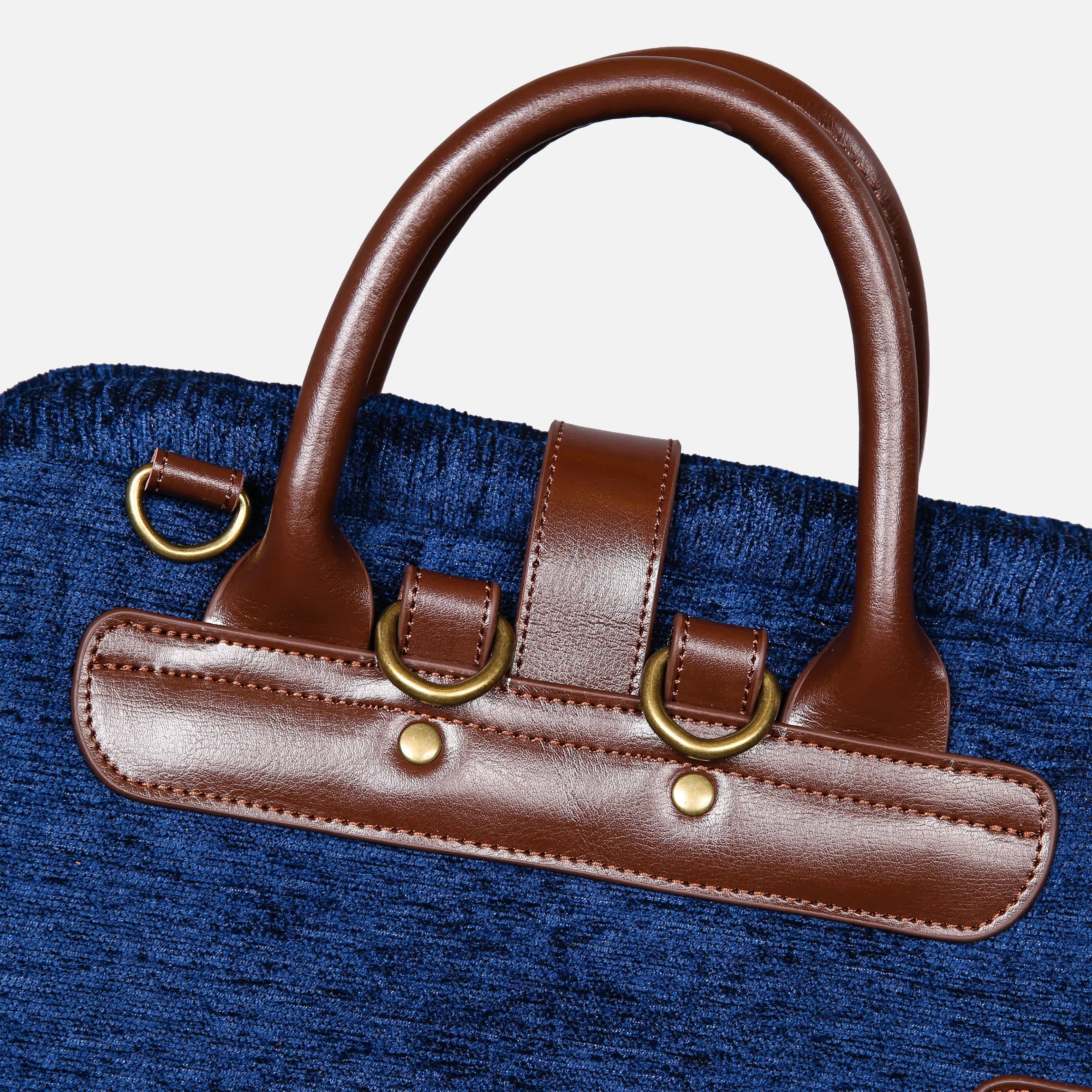 Solid Blue Carpet Laptop Backpack Carpetbag of America hardware