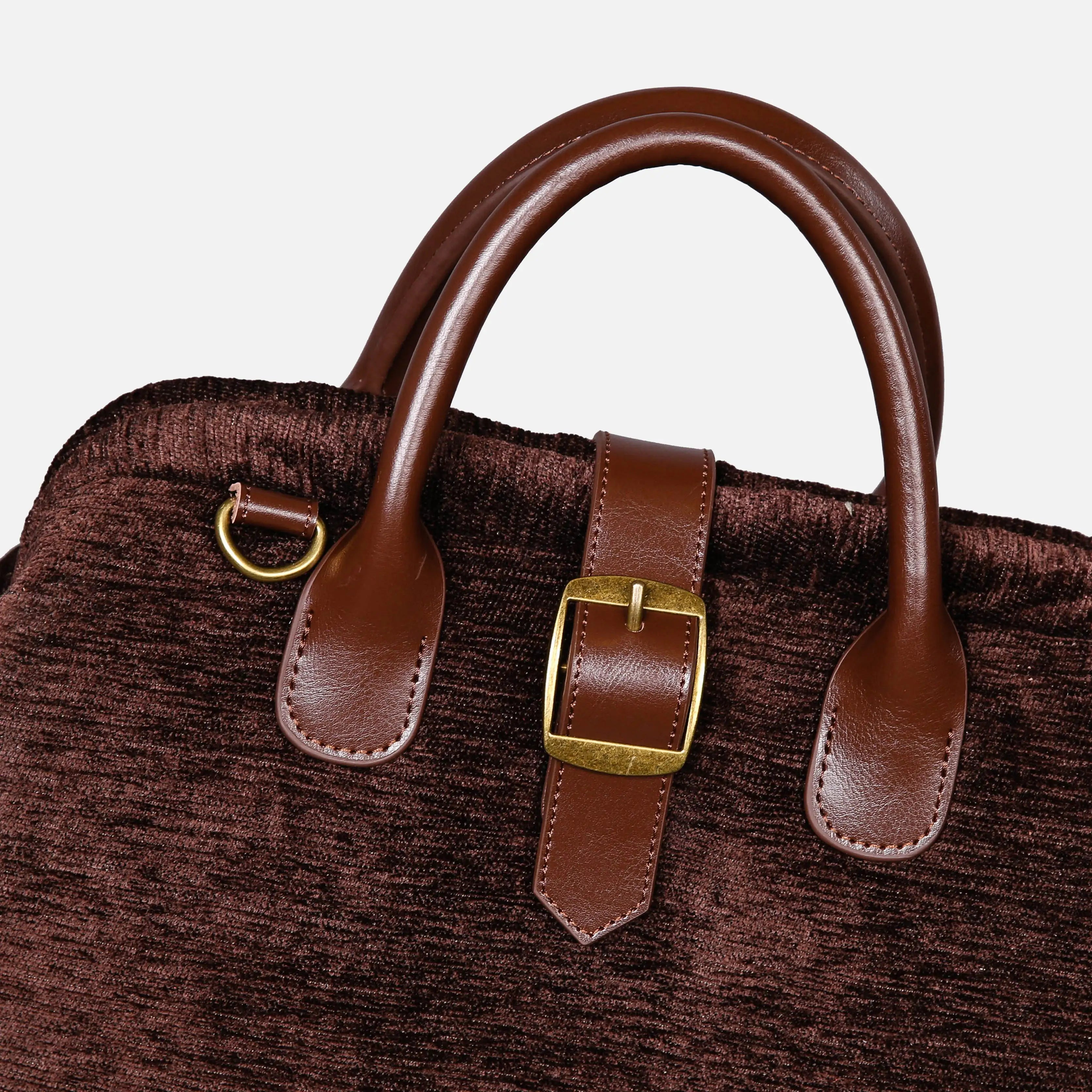 Solid Coffee Carpet Laptop Backpack Carpetbag of America buckle