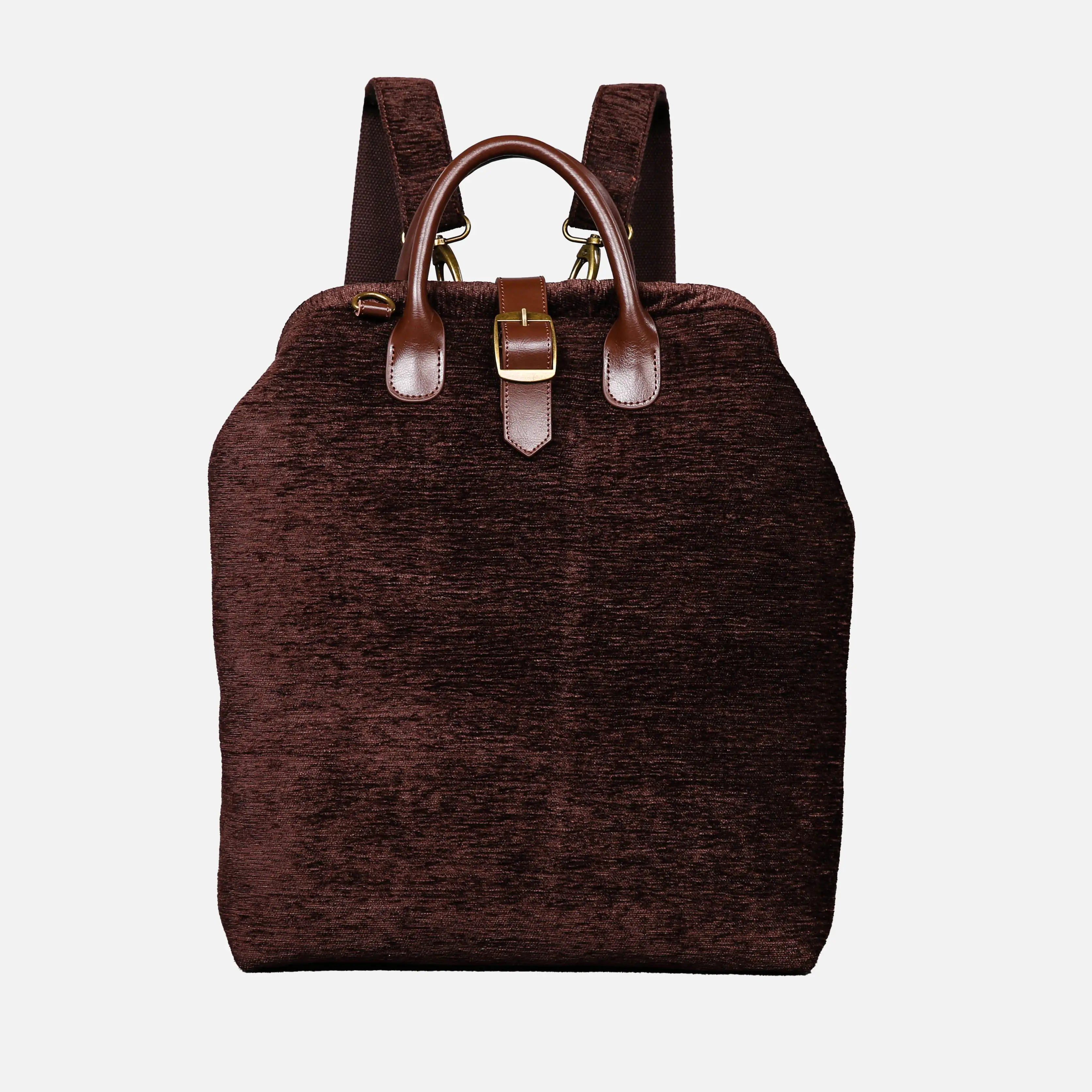 Solid Coffee Carpet Laptop Backpack Carpetbag of America main