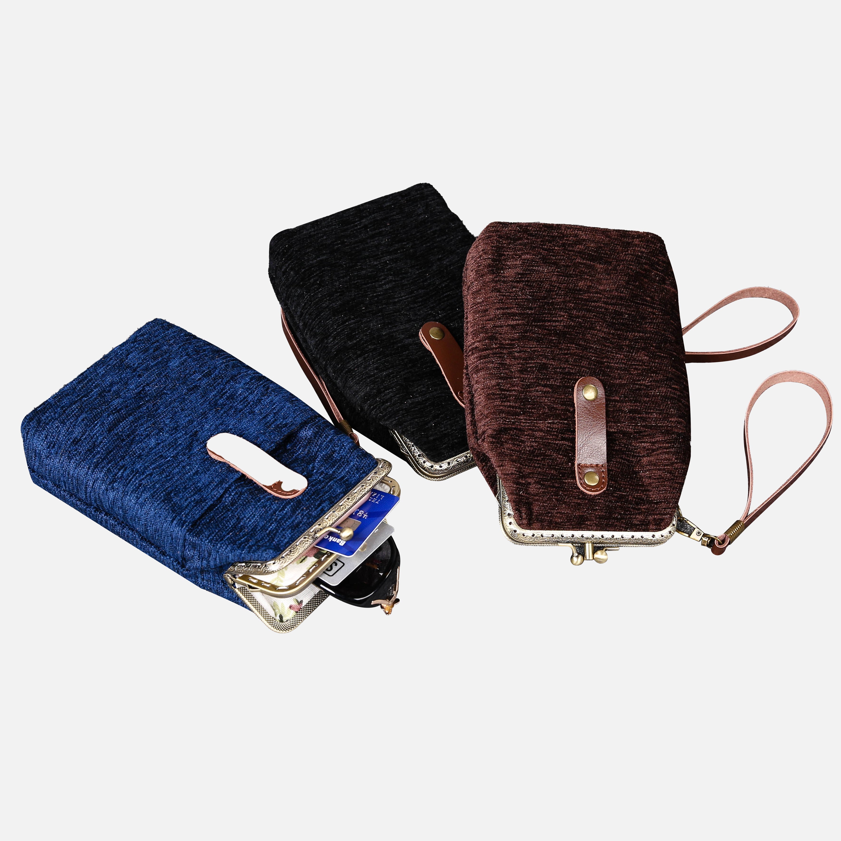 Solid Color Series Carpet Phone Case Carpetbag of America black, blue and coffee
