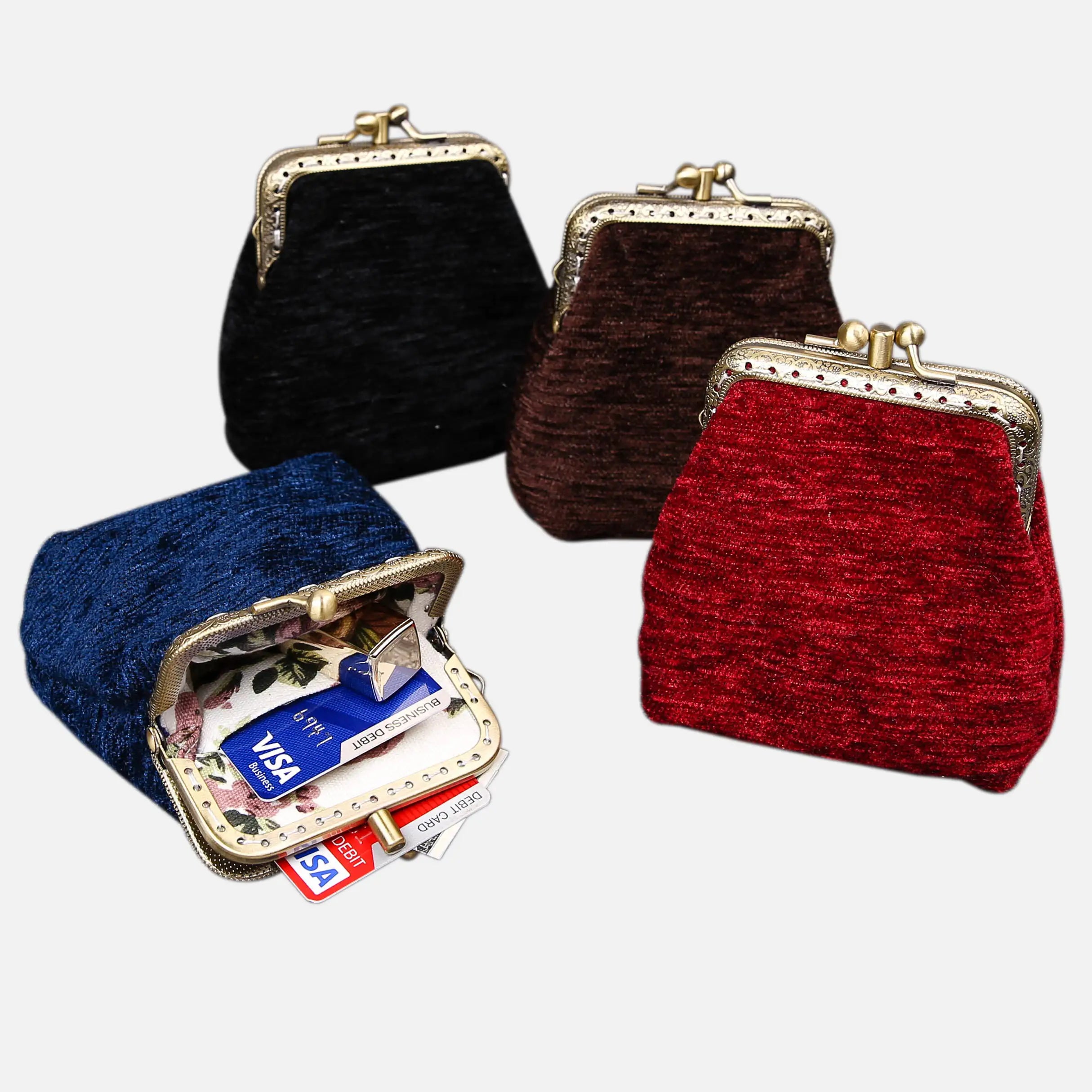 Solid Color Series Double Kiss Clasp Coin Purse of America group photo-4