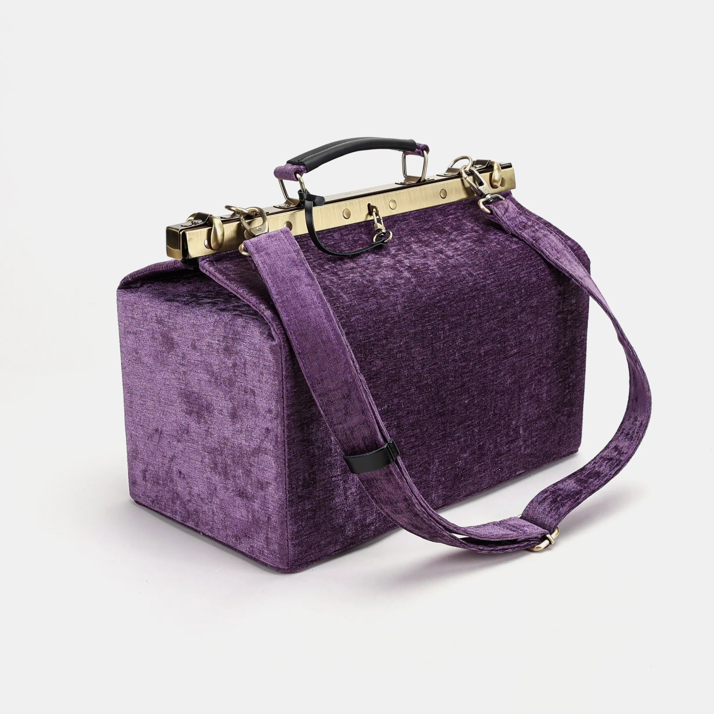 Solid Purple Genevieve Carpet Gladstone Bag of America with shoulder strap