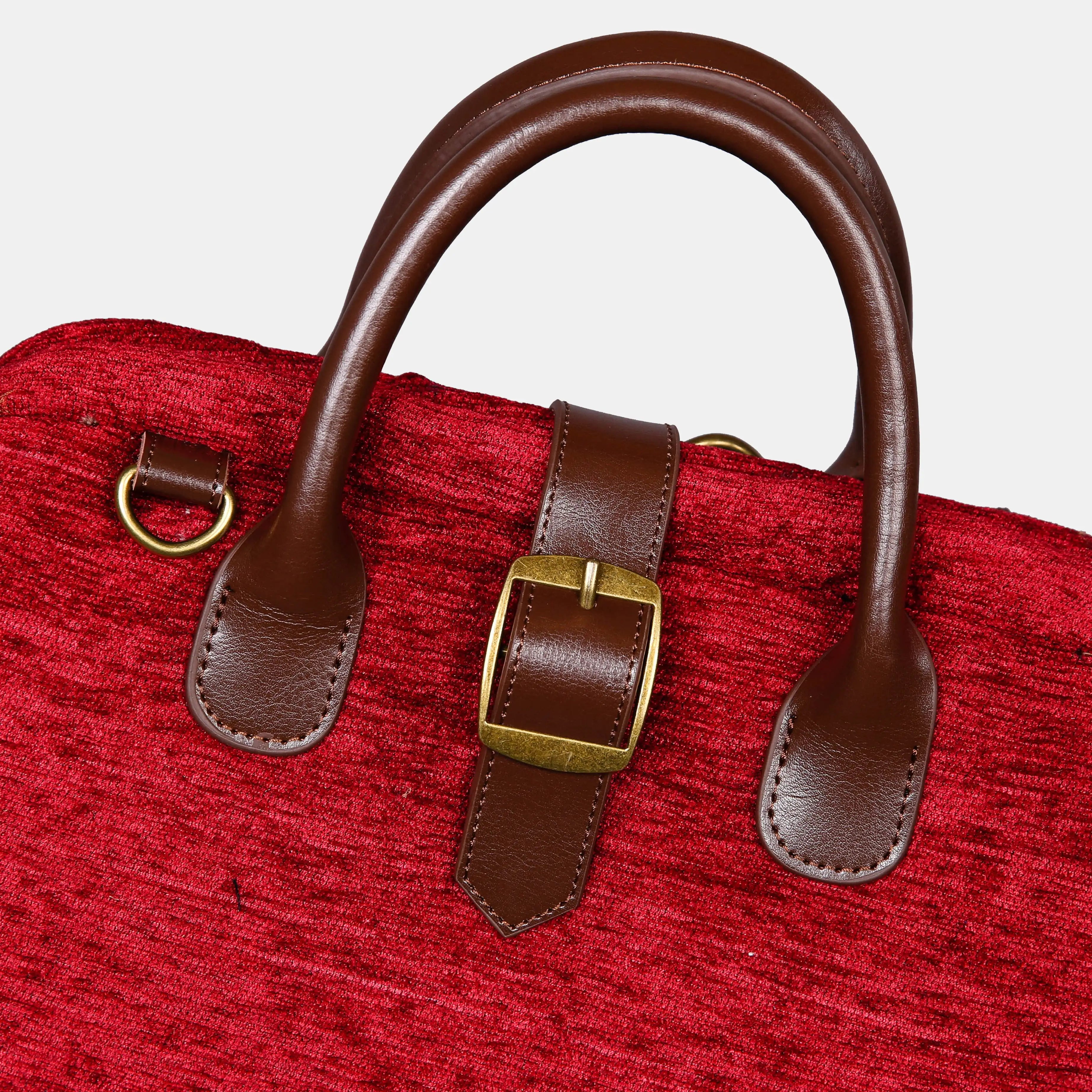 Solid Wine Carpet Laptop Backpack Carpetbag of America buckle