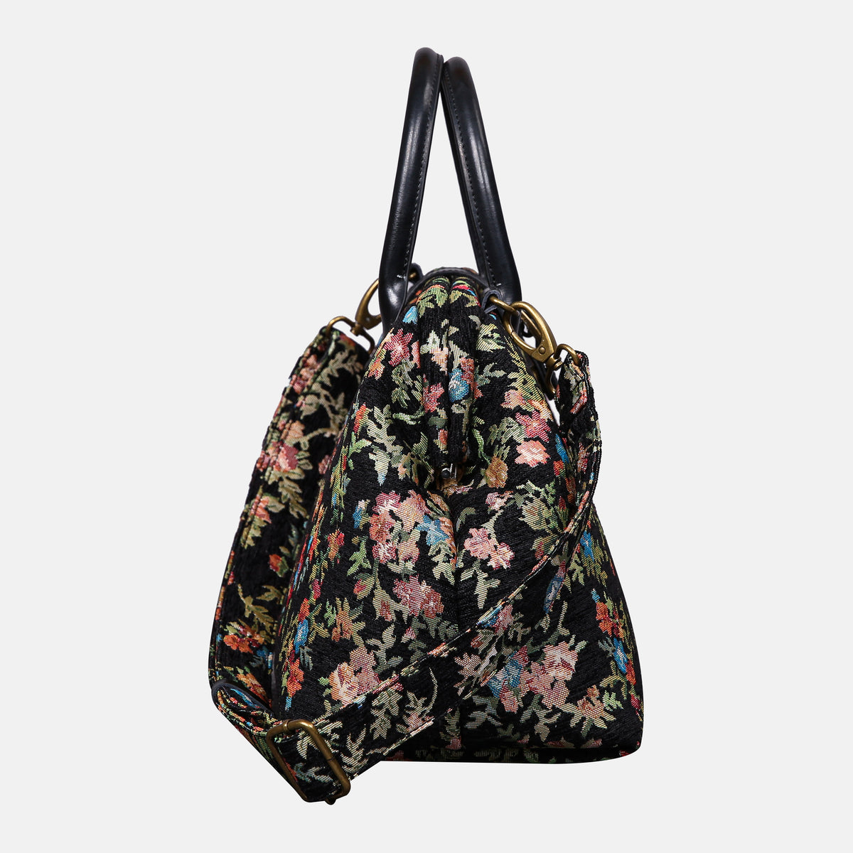 Spring Valley Black Carpet Handbag Purse carpet bag MCW Handmade of America side