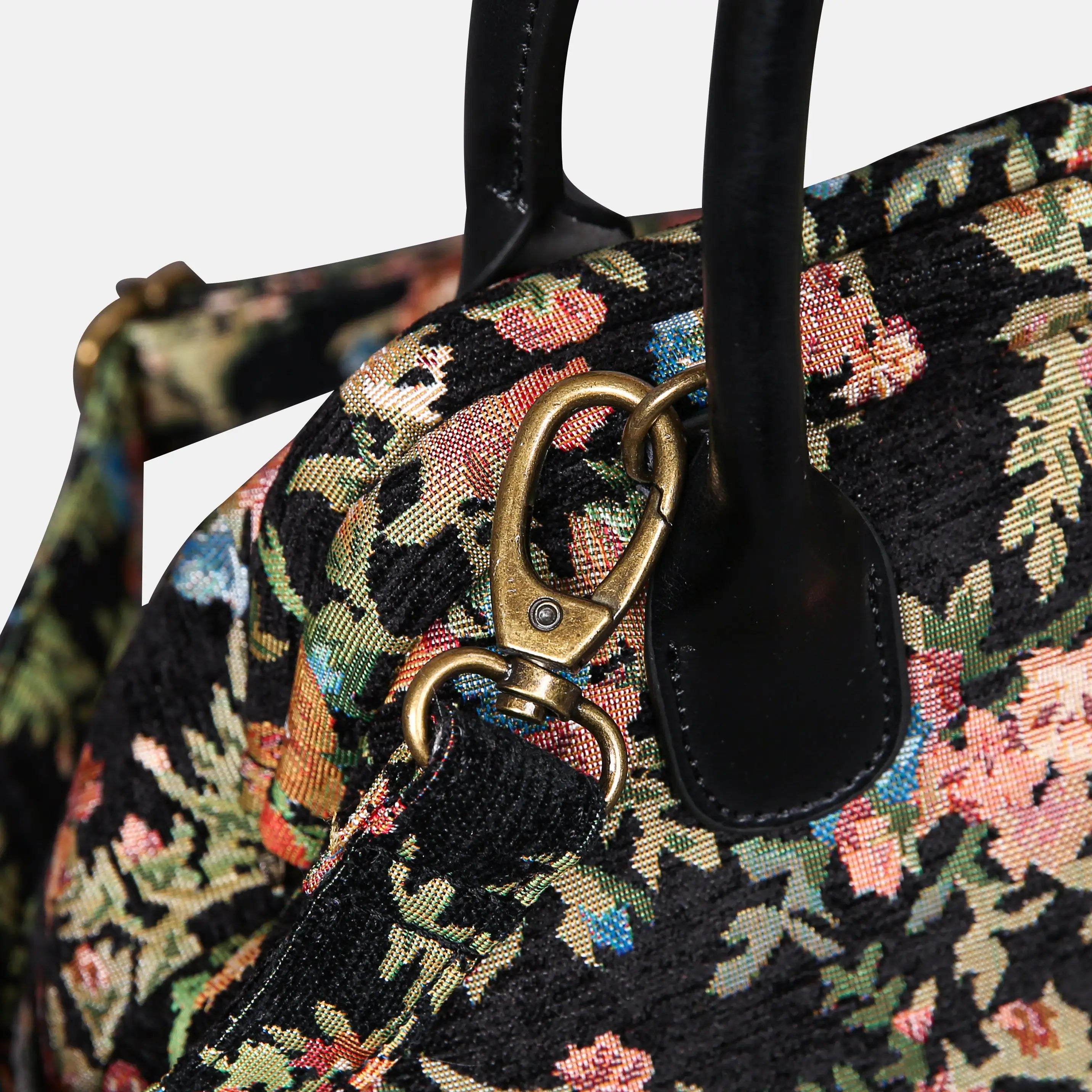 Spring Valley Black Carpet Satchel carpet bag MCW Handmade of America buckle