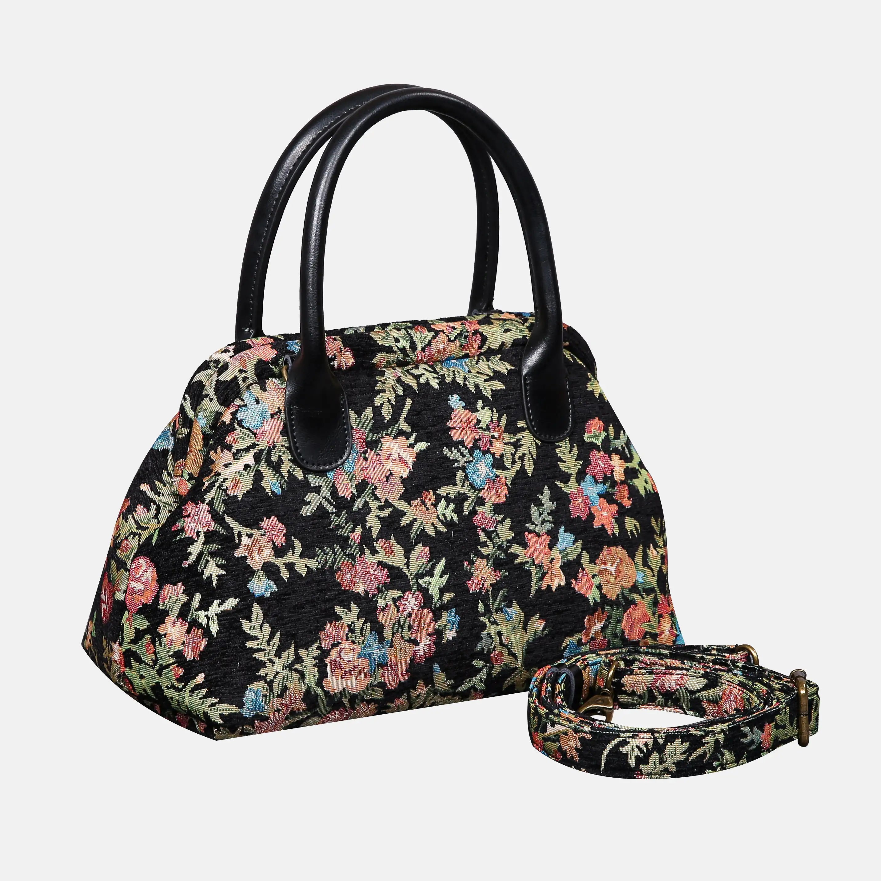 Spring Valley Black Carpet Satchel carpet bag MCW Handmade of America with strap