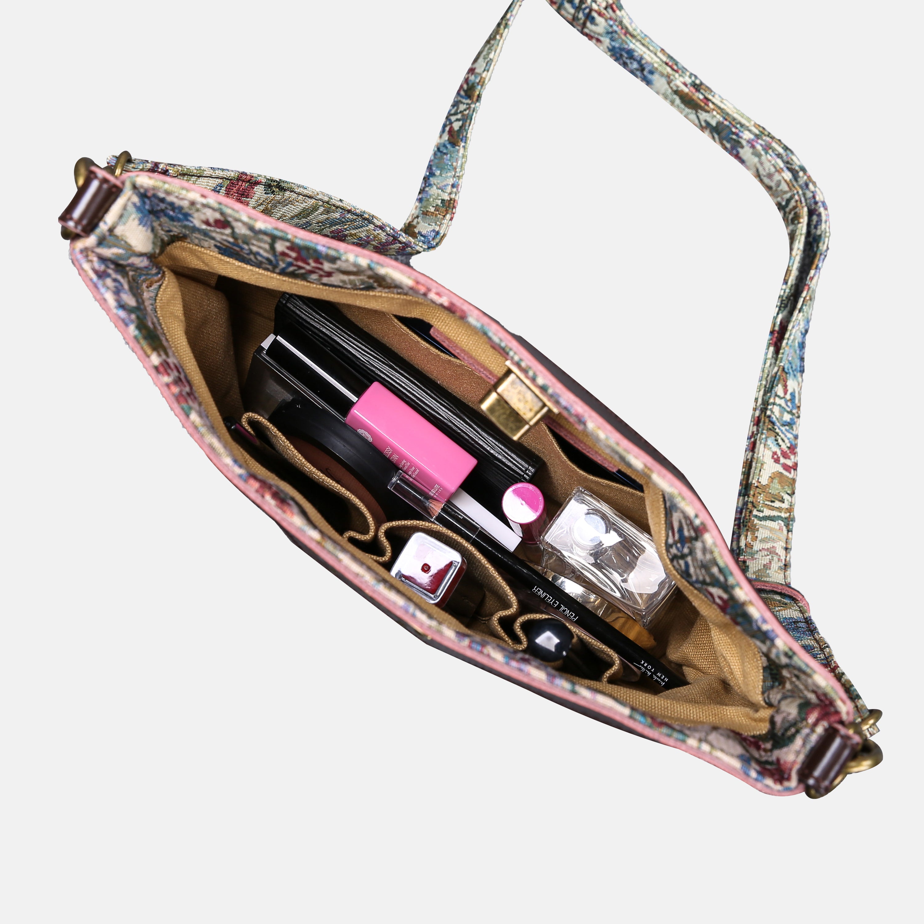 Spring Valley Mint Carpet Crossbody Bag carpet bag MCW Handmade of America in use