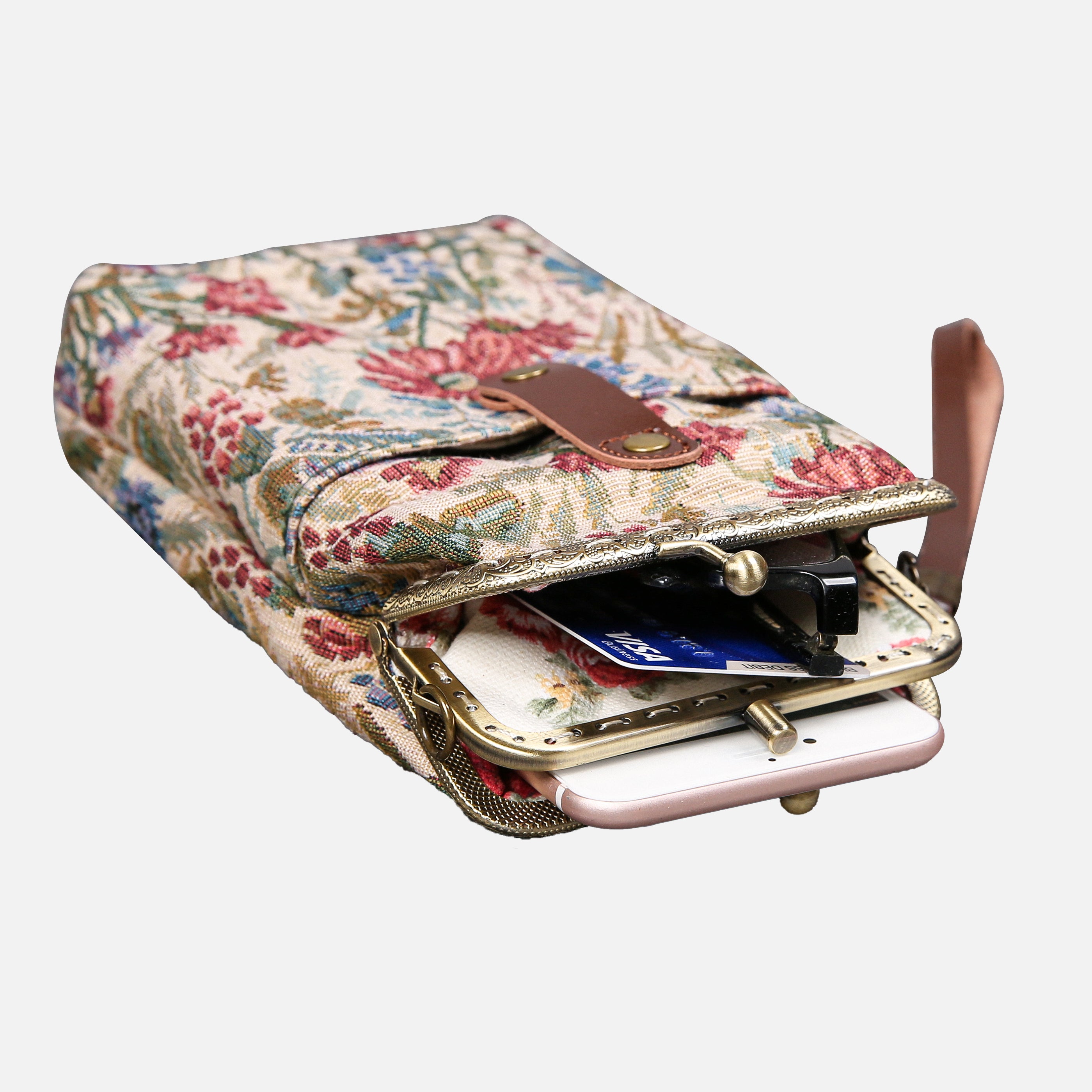 Spring Valley Mint Carpet Phone Case Carpetbag of America inside