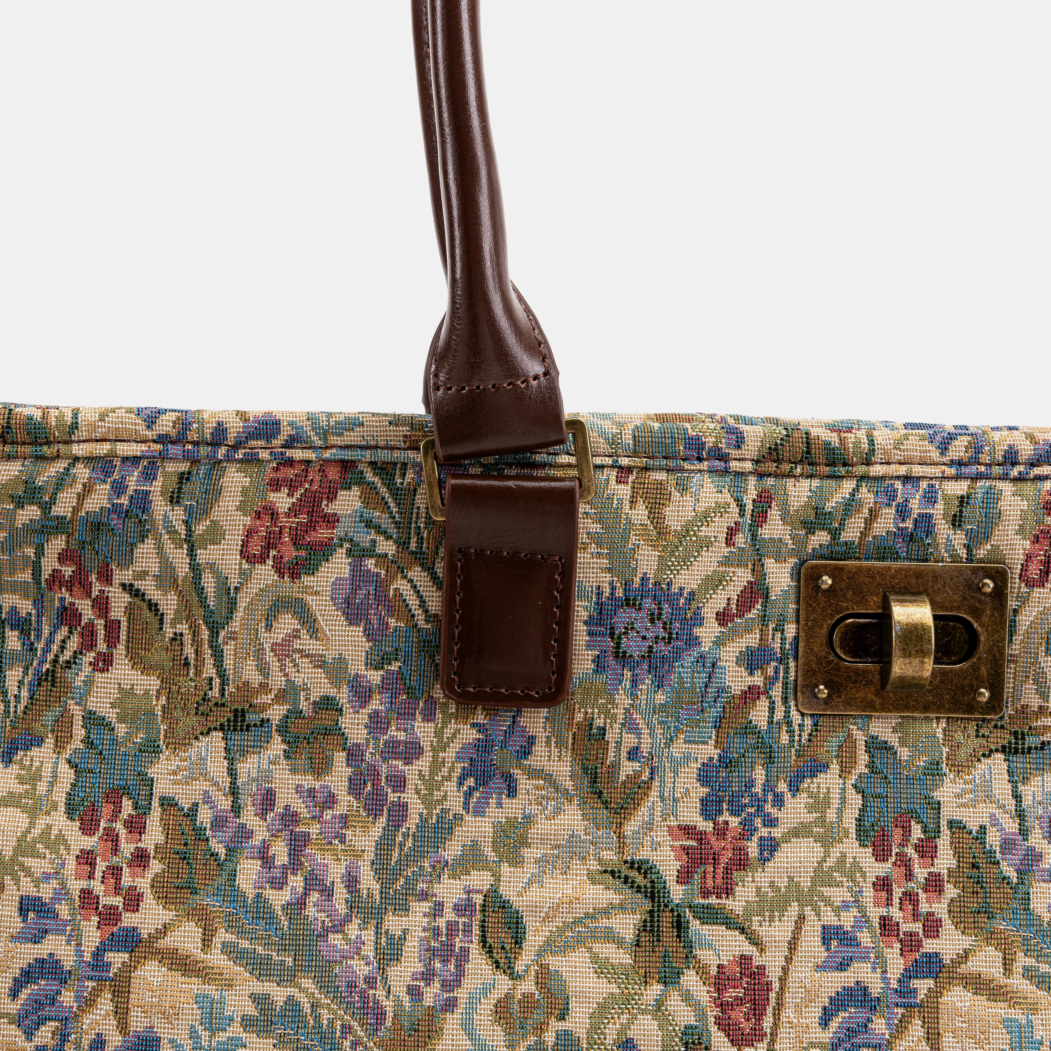 Spring Valley Mint Carpet Tote Shopper Carpetbag of America detail