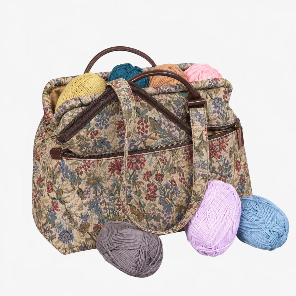 Spring Valley Mint Knitting Project Bag of America-with yarn ball