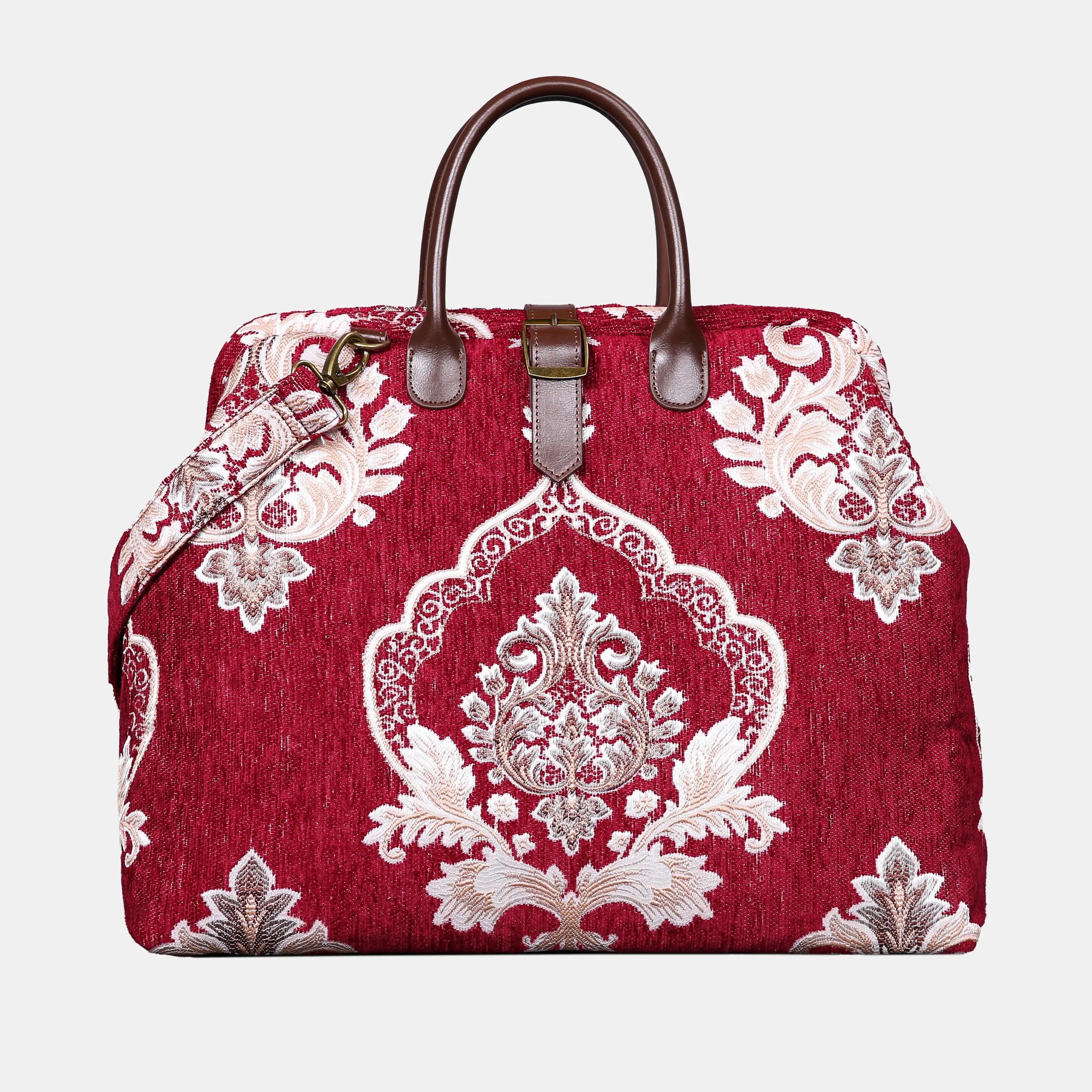 Inferriata Red Mary Poppins Weekender carpet bag MCW Handmade main