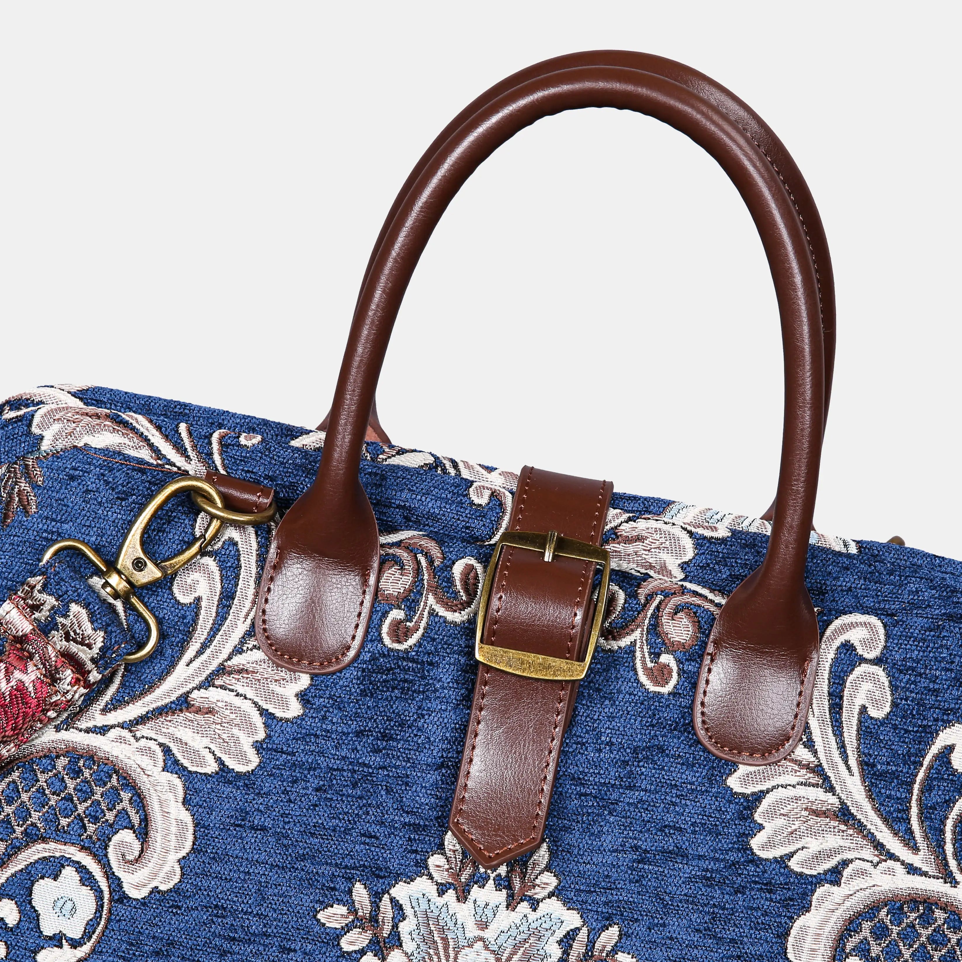 Griccia Blue Mary Poppins Weekender carpet bag MCW Handmade buckle