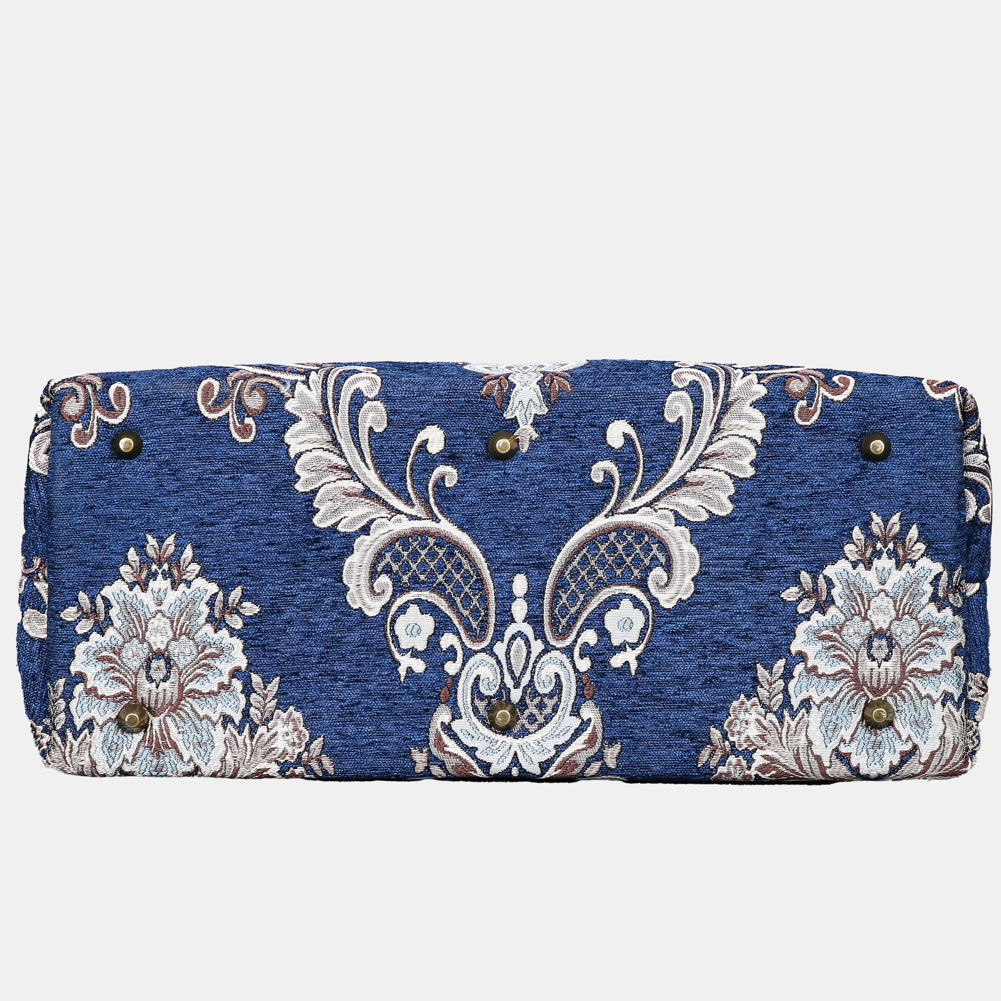 Griccia Blue Mary Poppins Weekender carpet bag MCW Handmade bottom