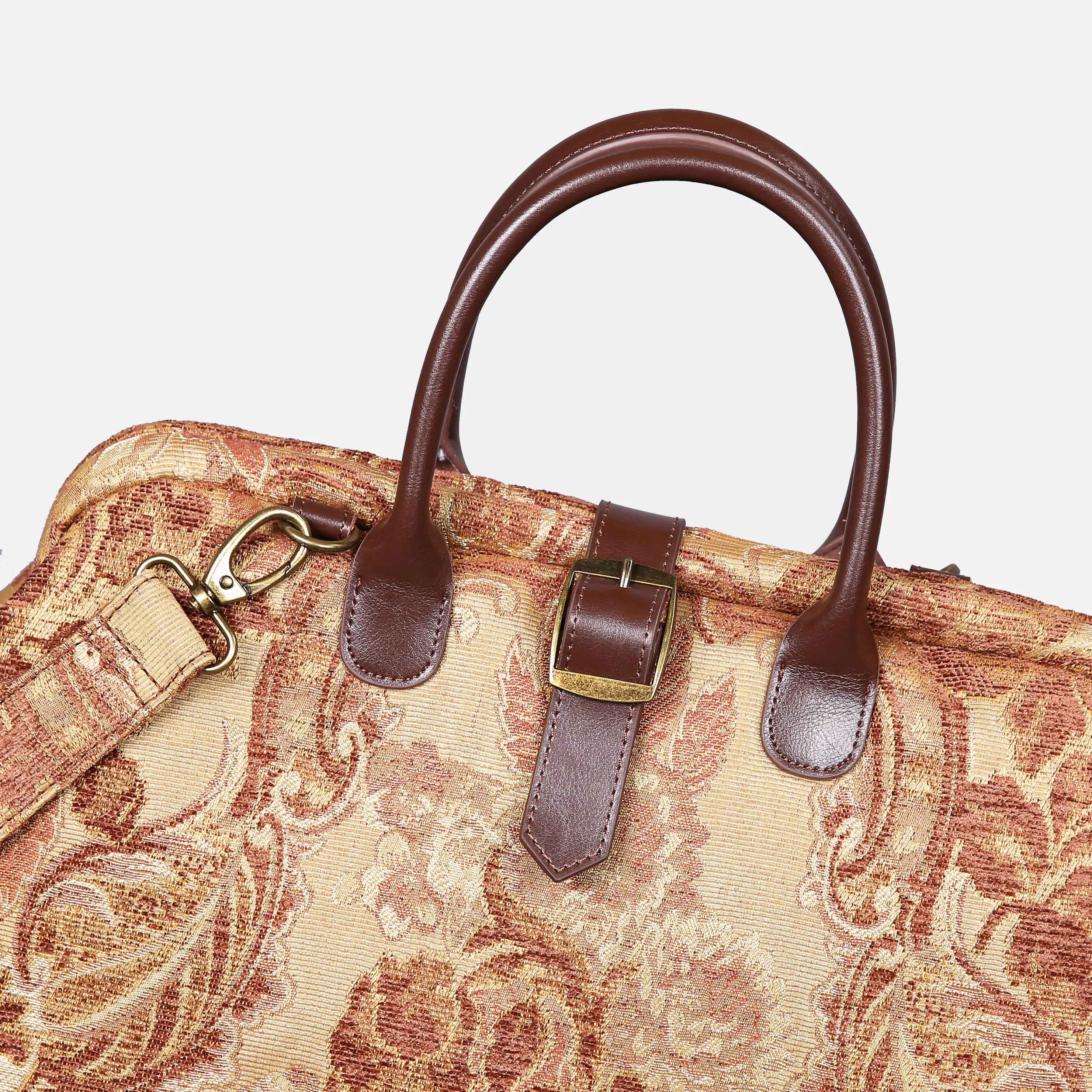 Floral Vintage Mary Poppins Weekender Carpetbag of America buckle
