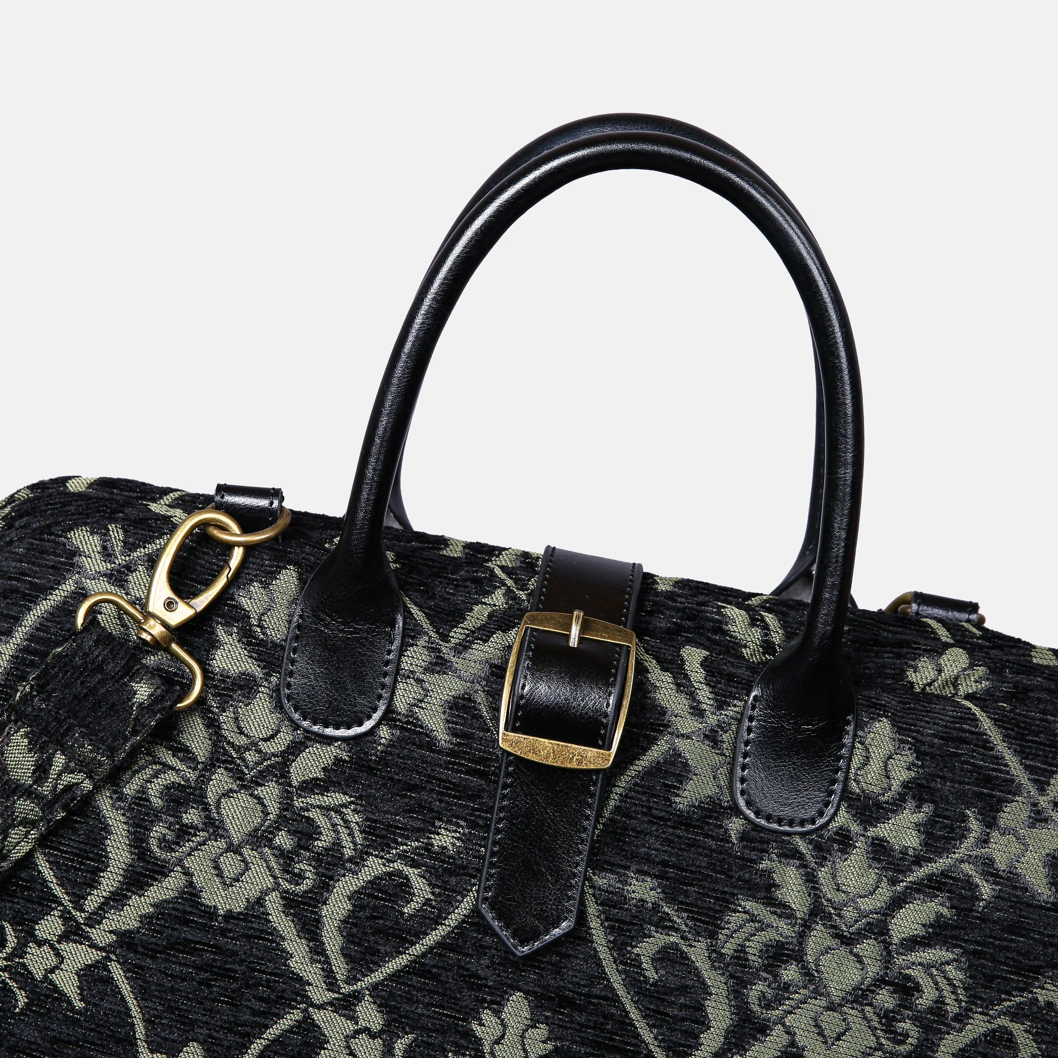Carnaby Black Dark Green Mary Poppins Weekender Carpetbag of America buckle