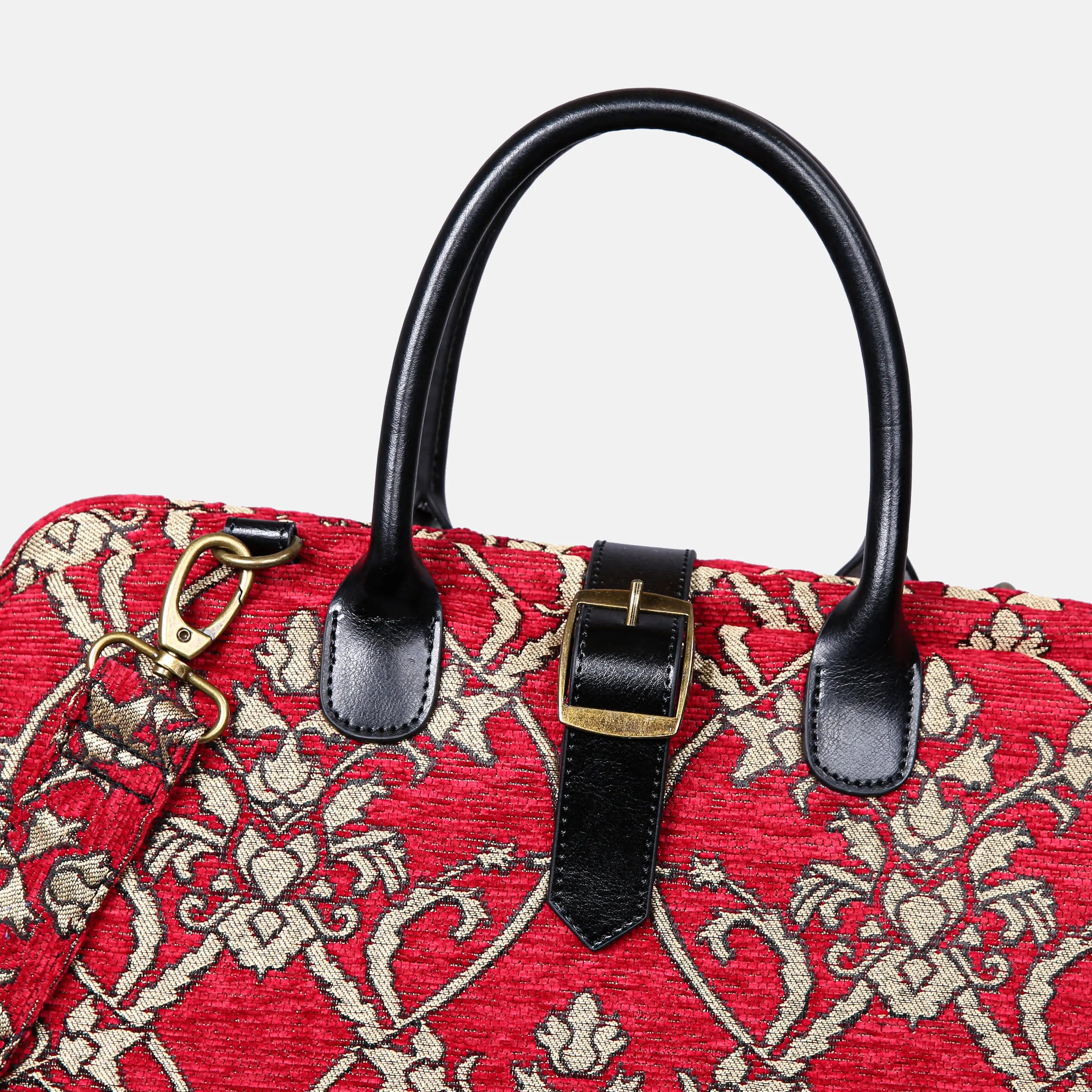 Carnaby Red Mary Poppins Weekender Carpetbag of America buckle