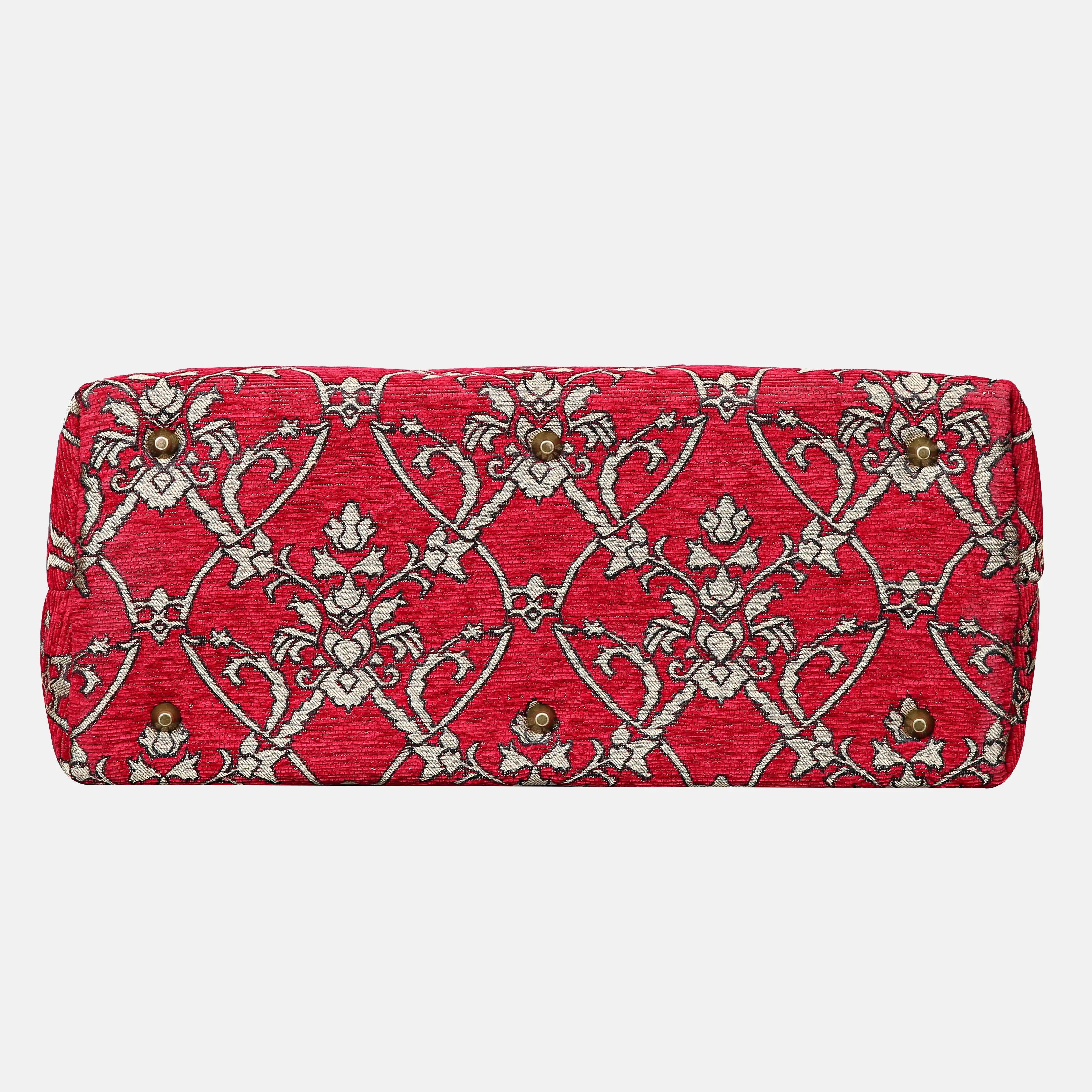 Carnaby Red Mary Poppins Weekender Carpetbag of America bottom