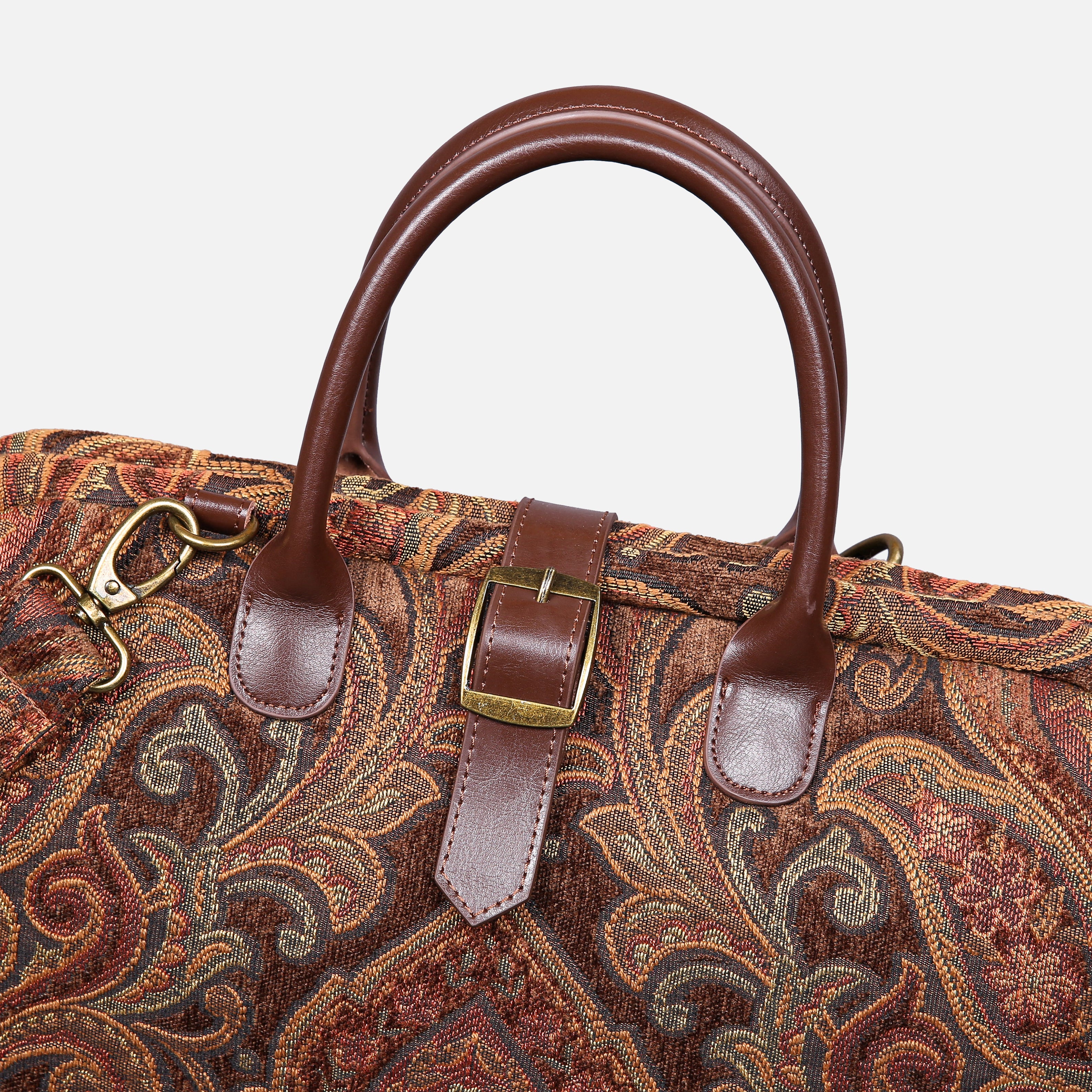 Damask D. Brown Mary Poppins Weekender carpet bag MCW Handmade-3