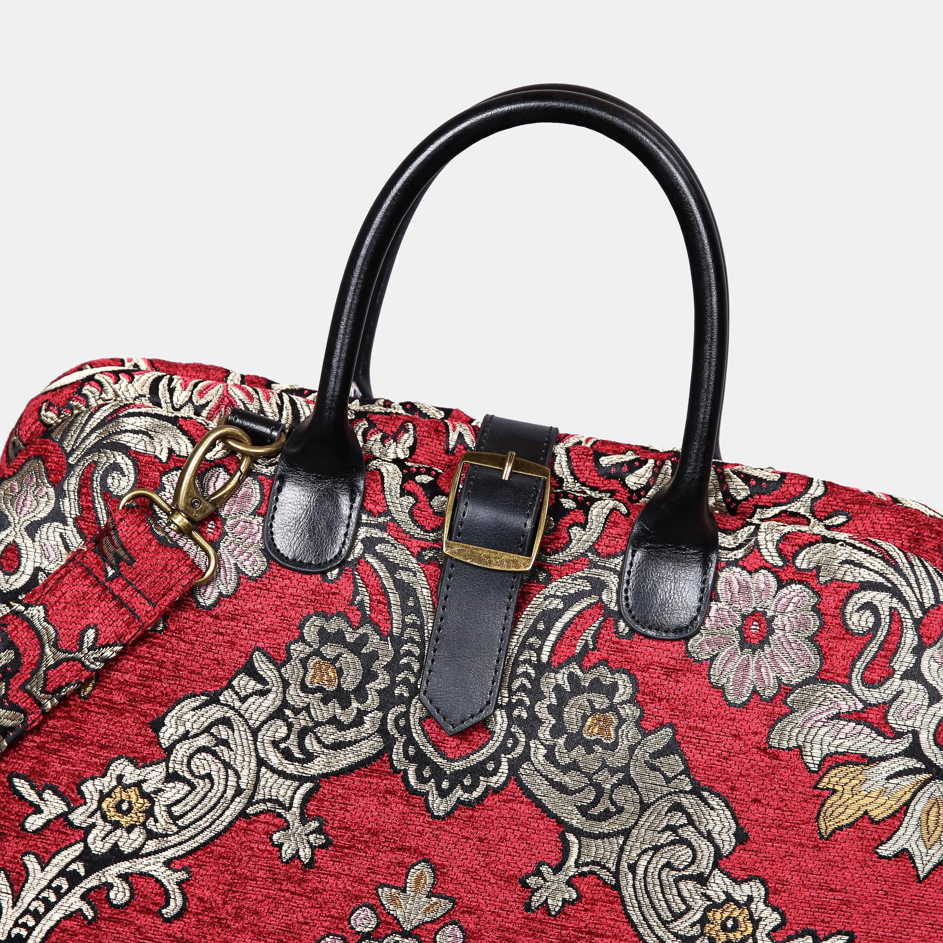 Griccia Red Mary Poppins Weekender Carpetbag of America buckle