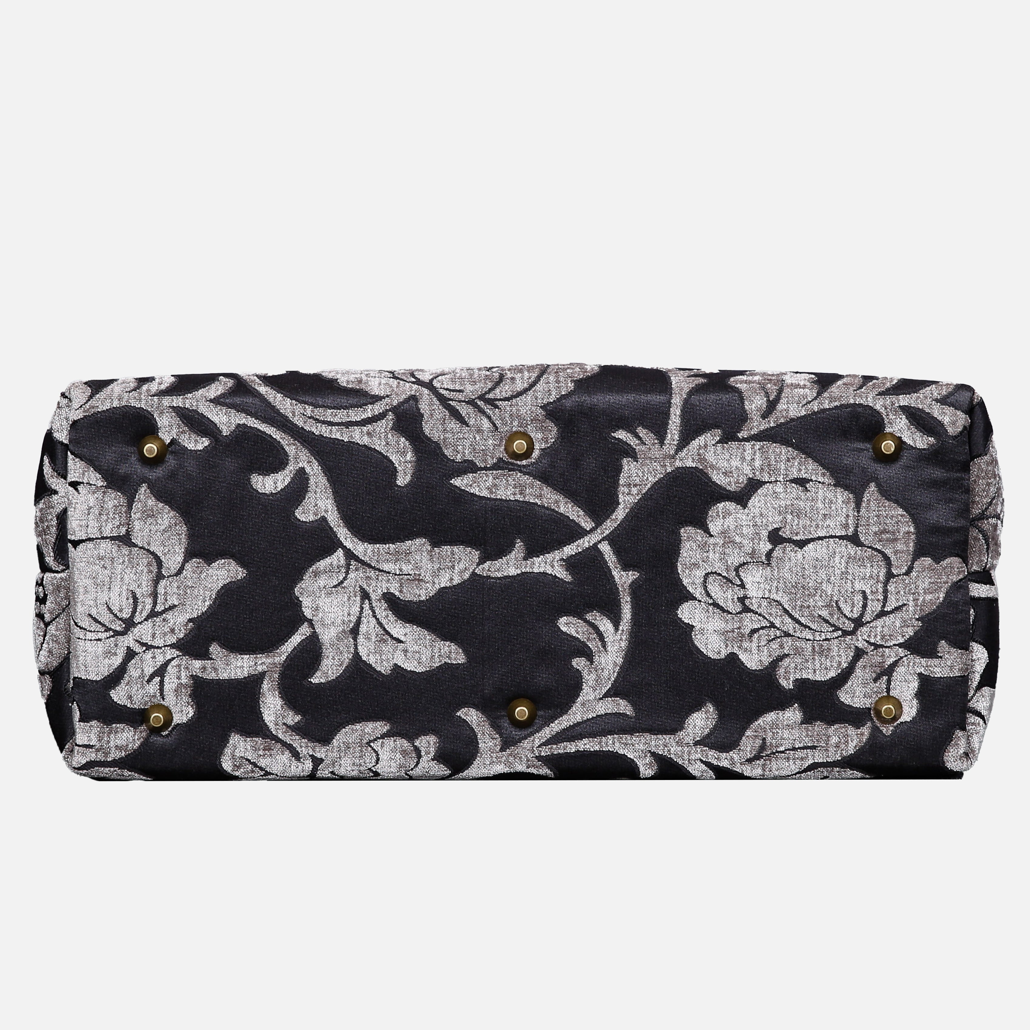 Floral Brocade Grey Mary Poppins Weekender carpet bag MCW Handmade-4