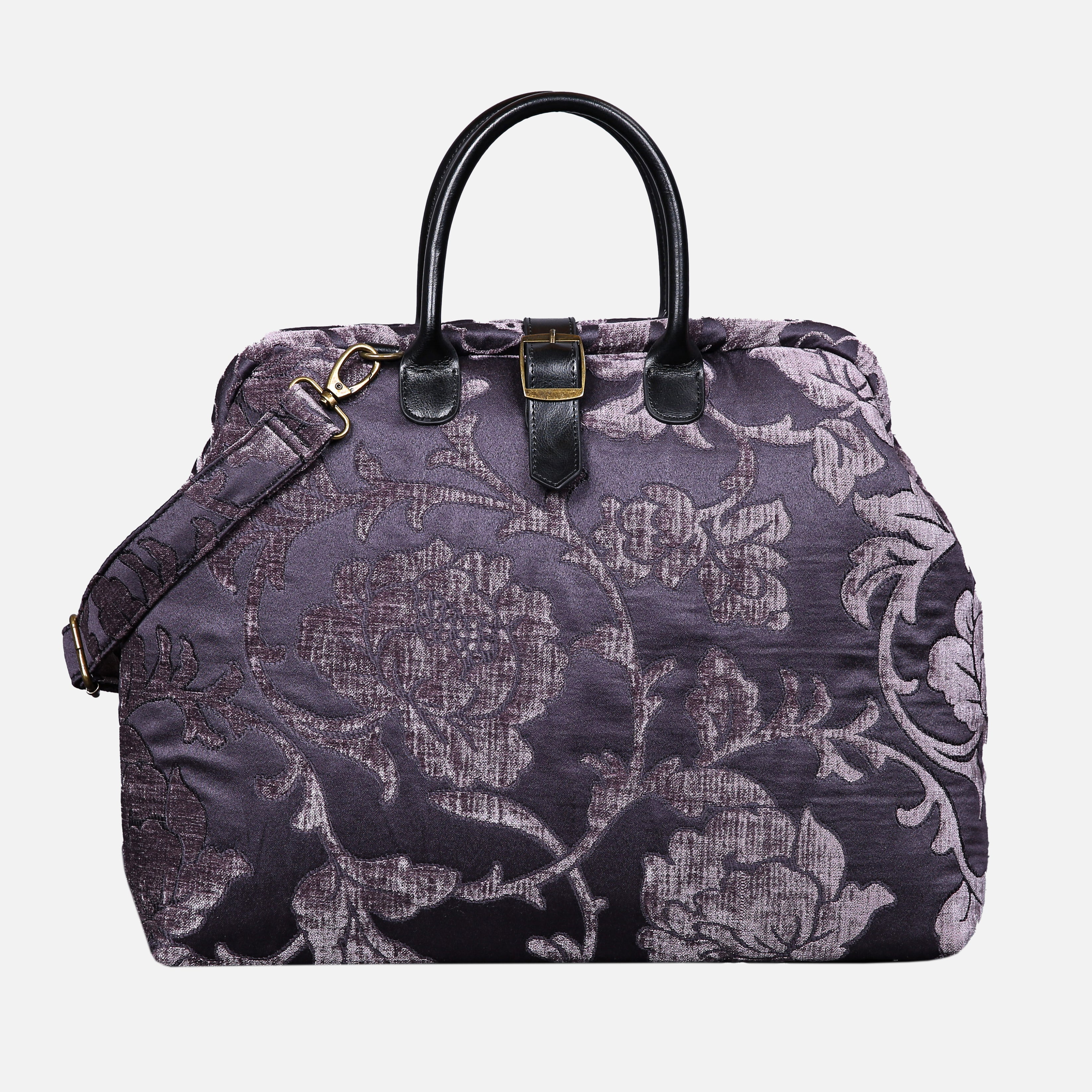 Floral Brocade Purple Mary Poppins Weekender carpet bag MCW Handmade