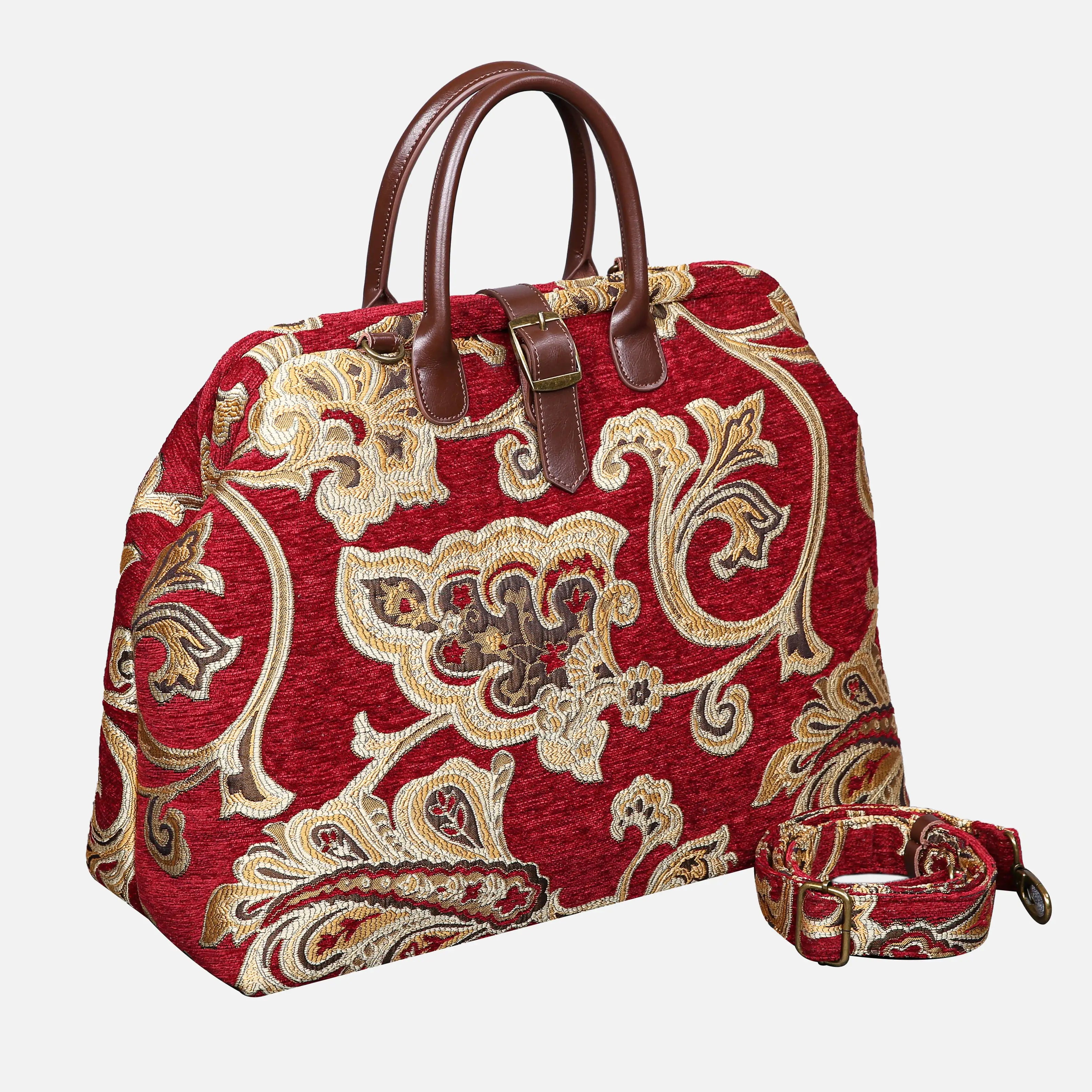 Sagredo Gold Mary Poppins Weekender Carpetbag of America with shoulder strap