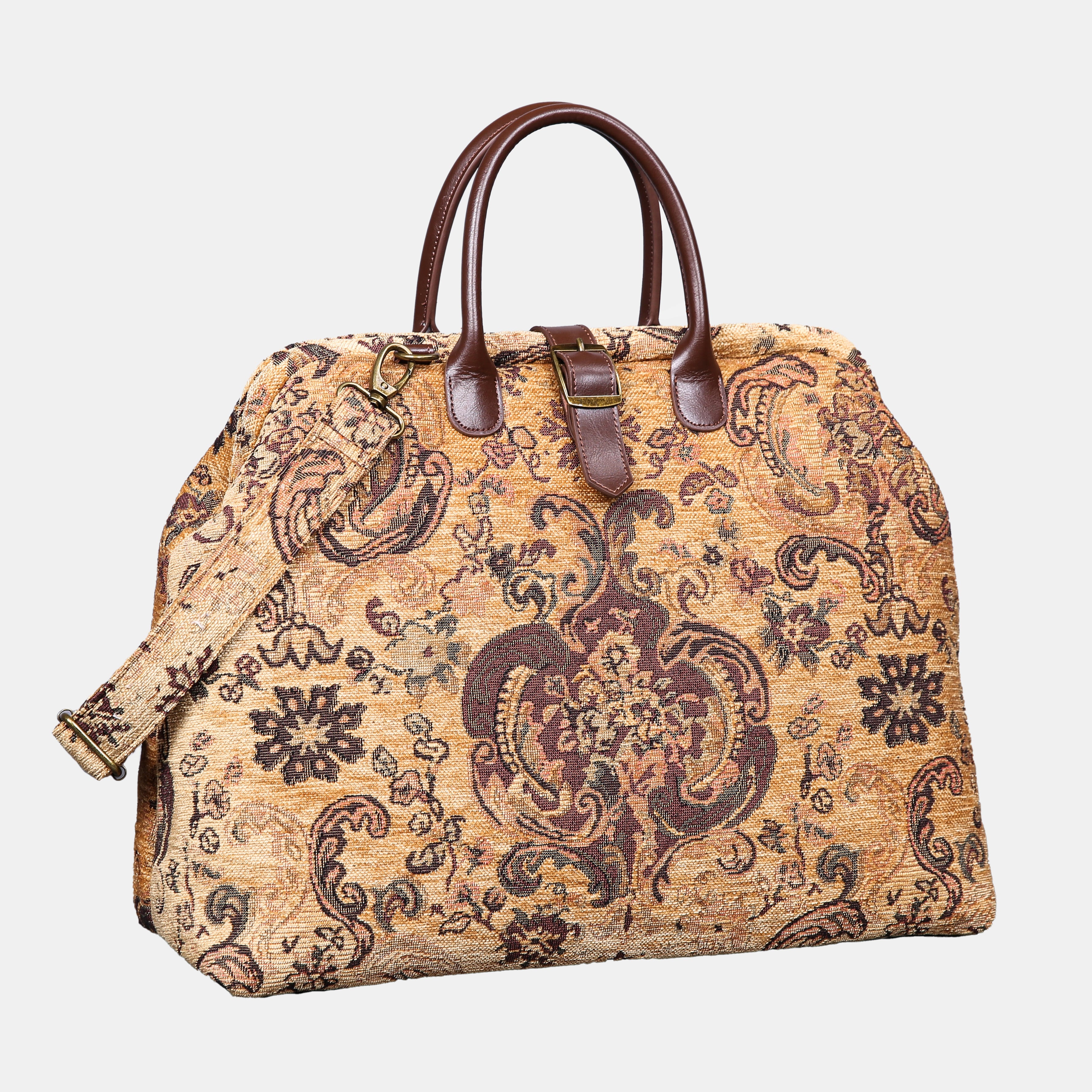 Vintage Paisley Mary Poppins Weekender carpet bag MCW Handmade-1