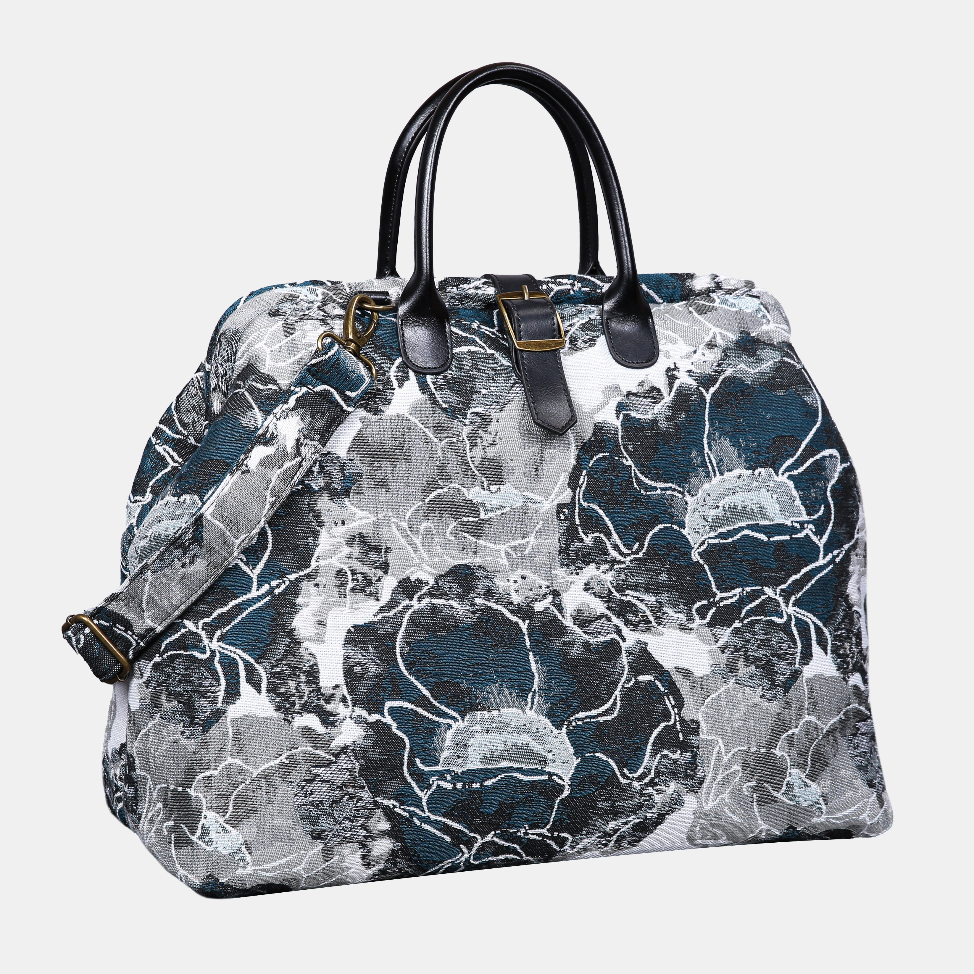 Fantastic Bloom Grey Mary Poppins Weekender carpet bag MCW Handmade-1